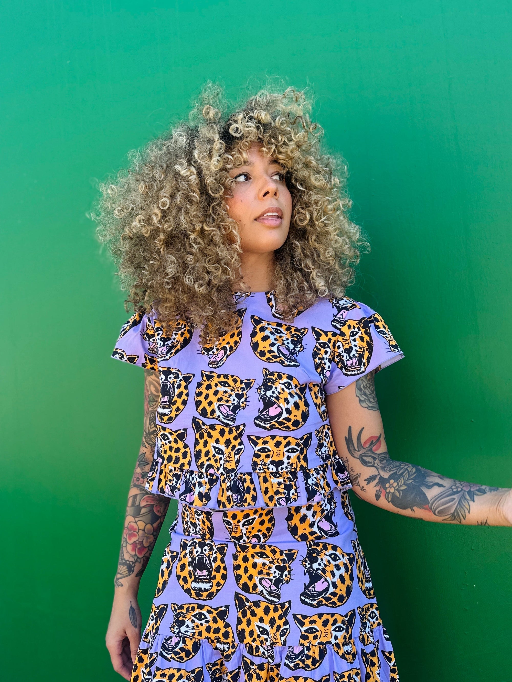 Gail Top Cheetah Head