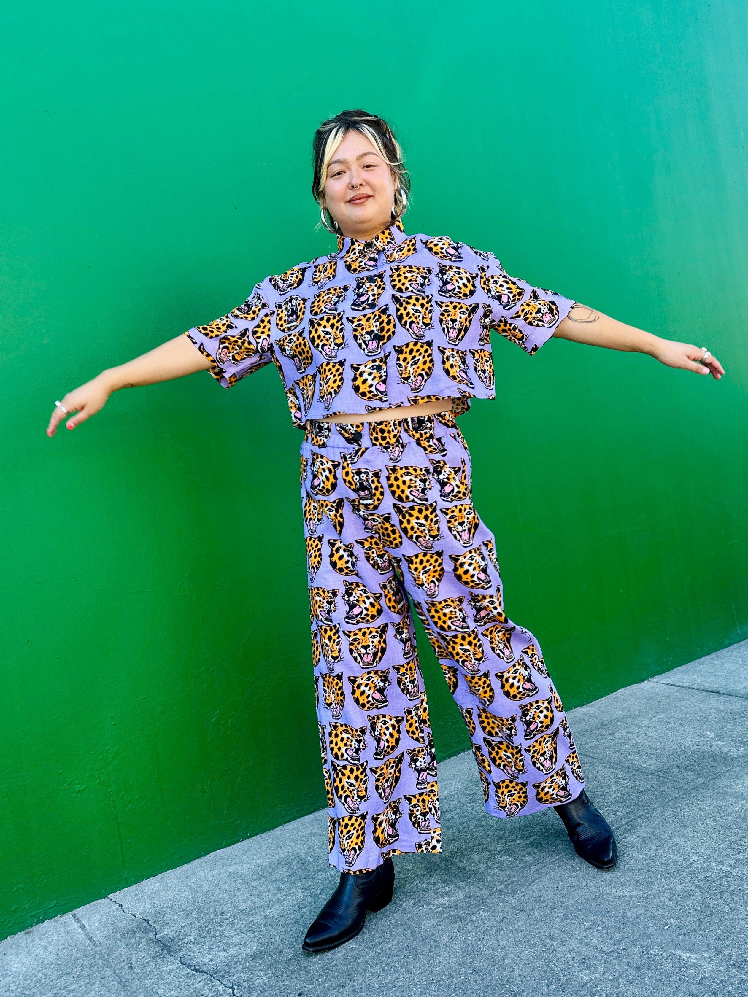 Linen Catalina Pant Cheetah Head