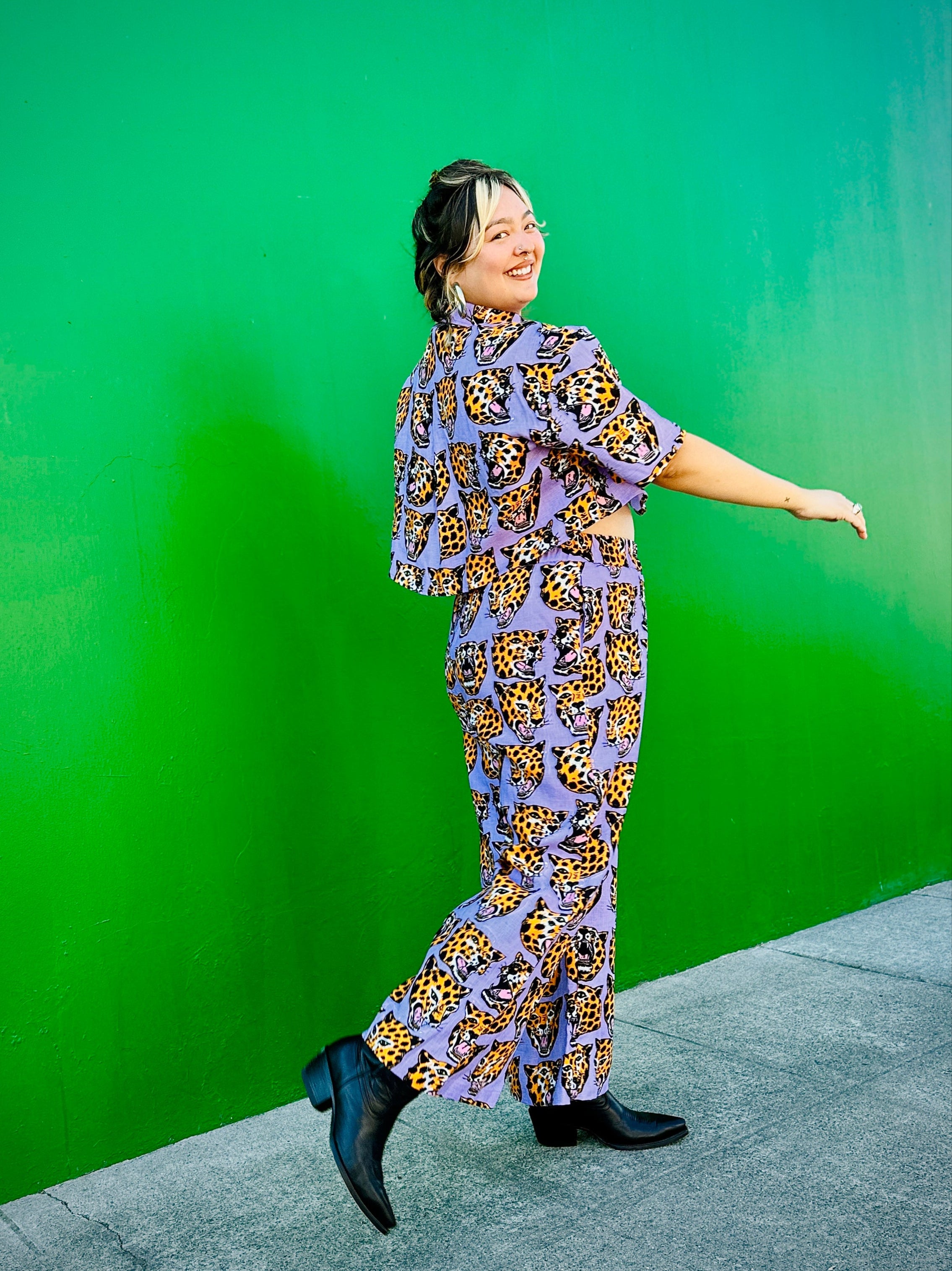 Linen Catalina Pant Cheetah Head