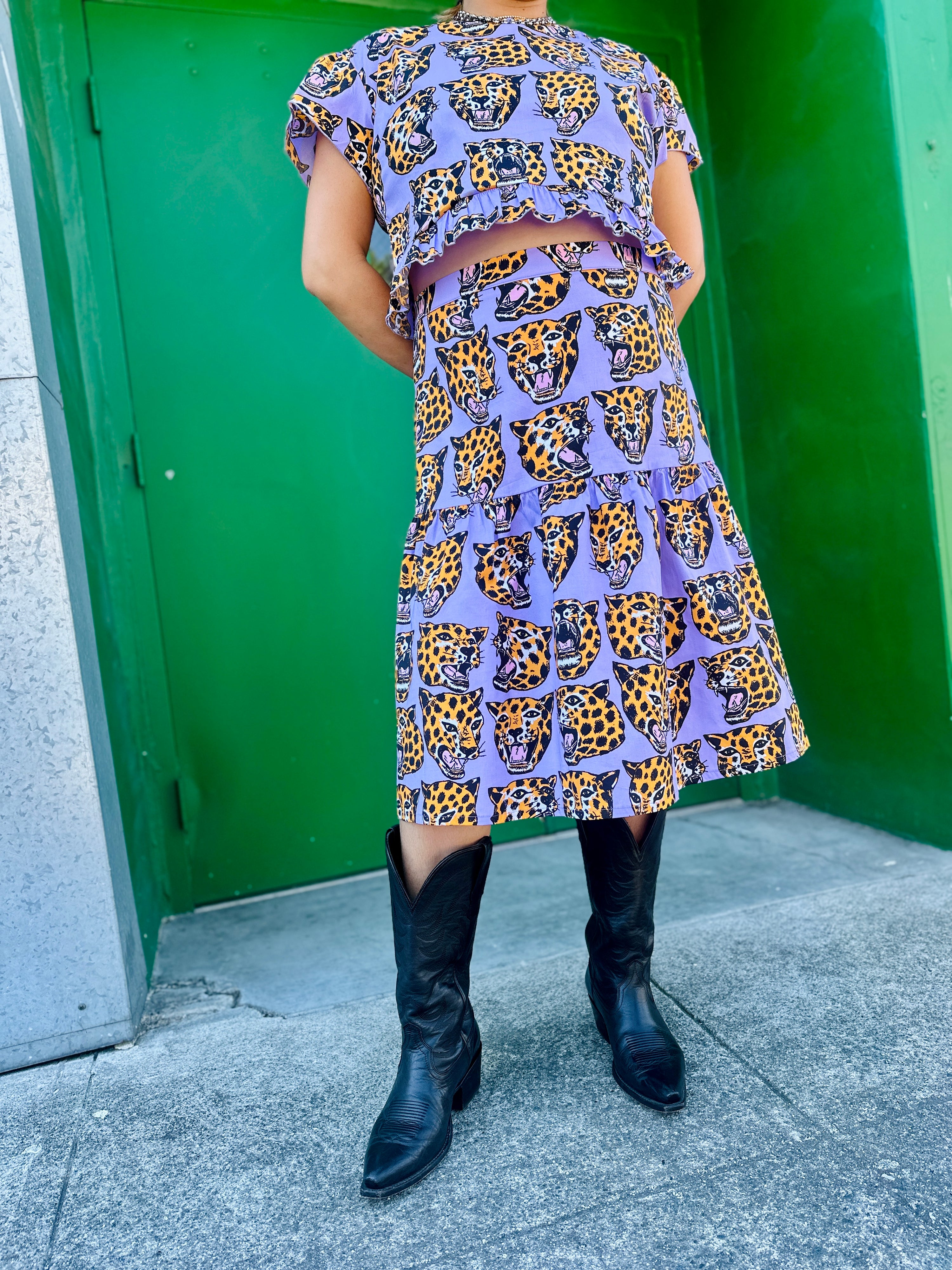 Gail Skirt Cheetah Head