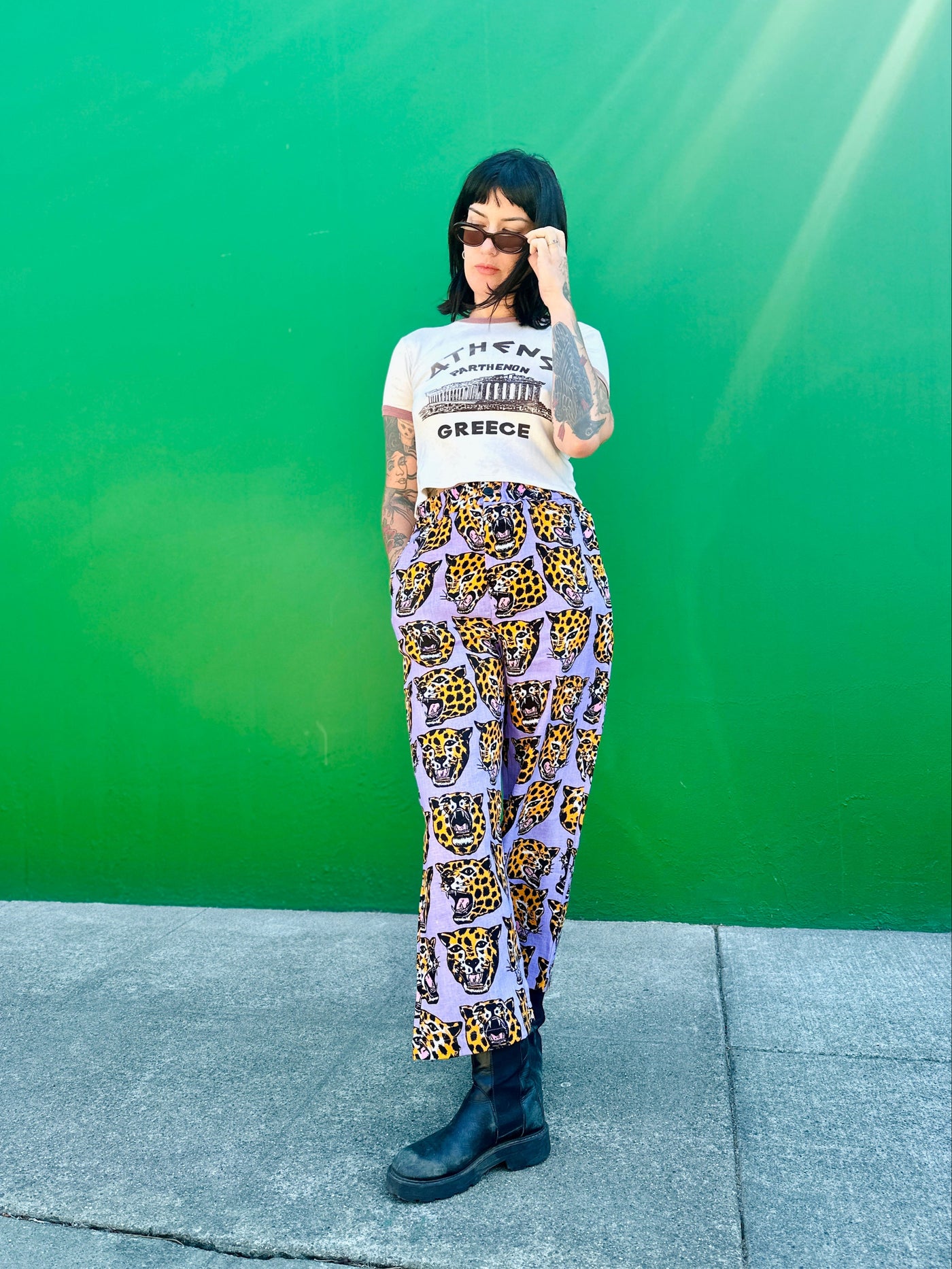 Linen Catalina Pant Cheetah Head