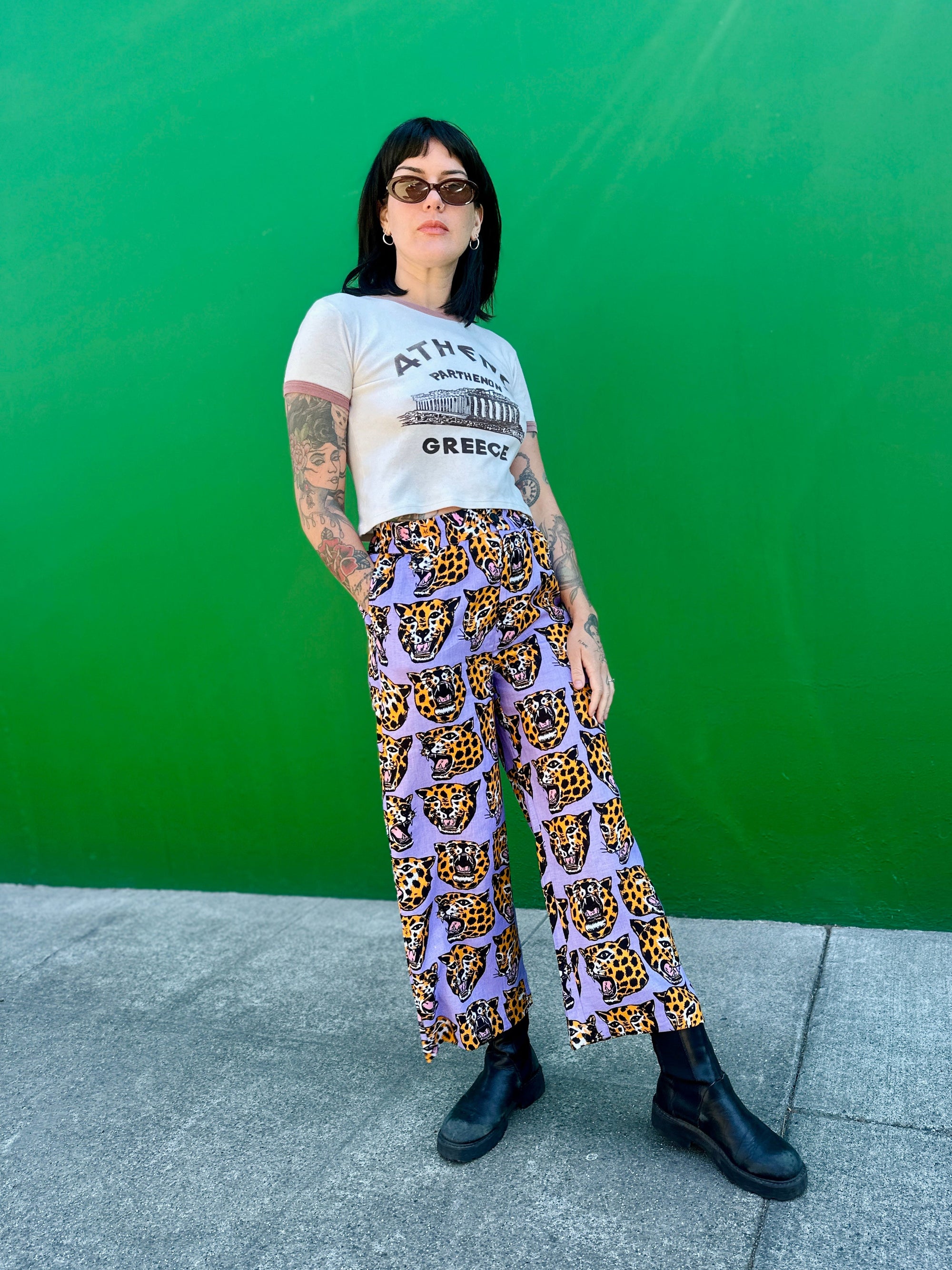 Linen Catalina Pant Cheetah Head