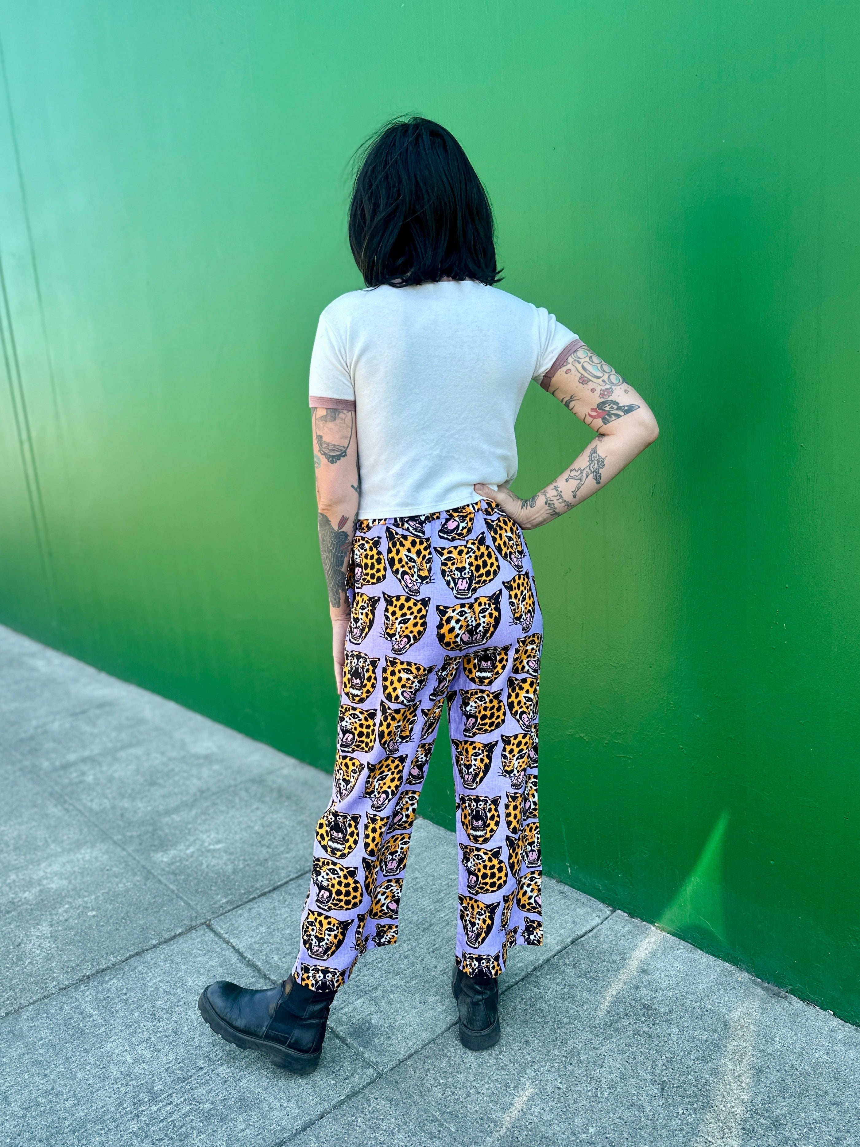 Linen Catalina Pant Cheetah Head