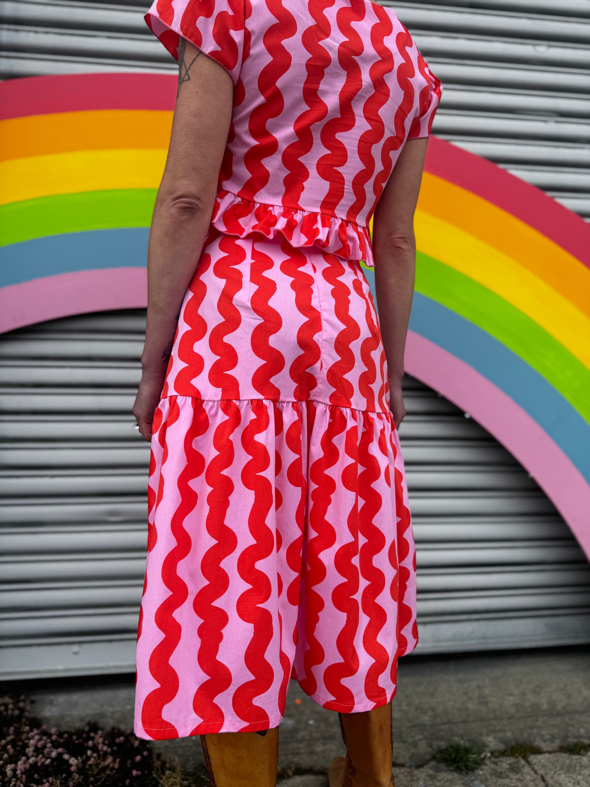 Gail Skirt Pink Squiggle