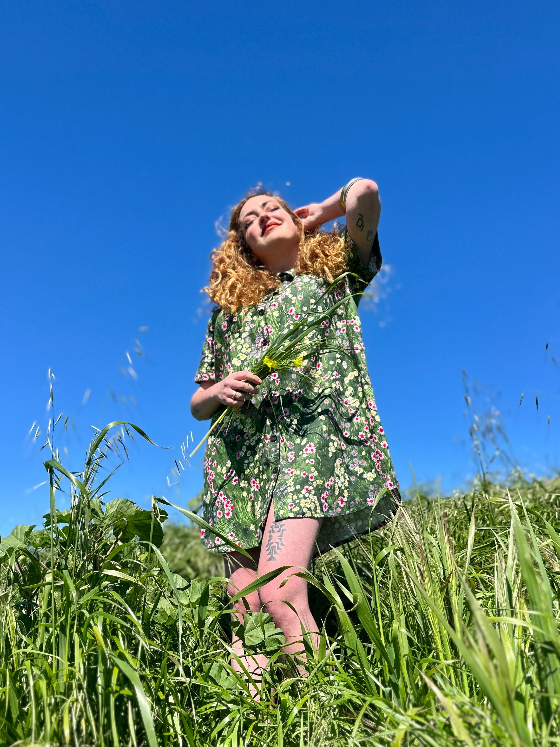 Linen Shirt Dress Meadow