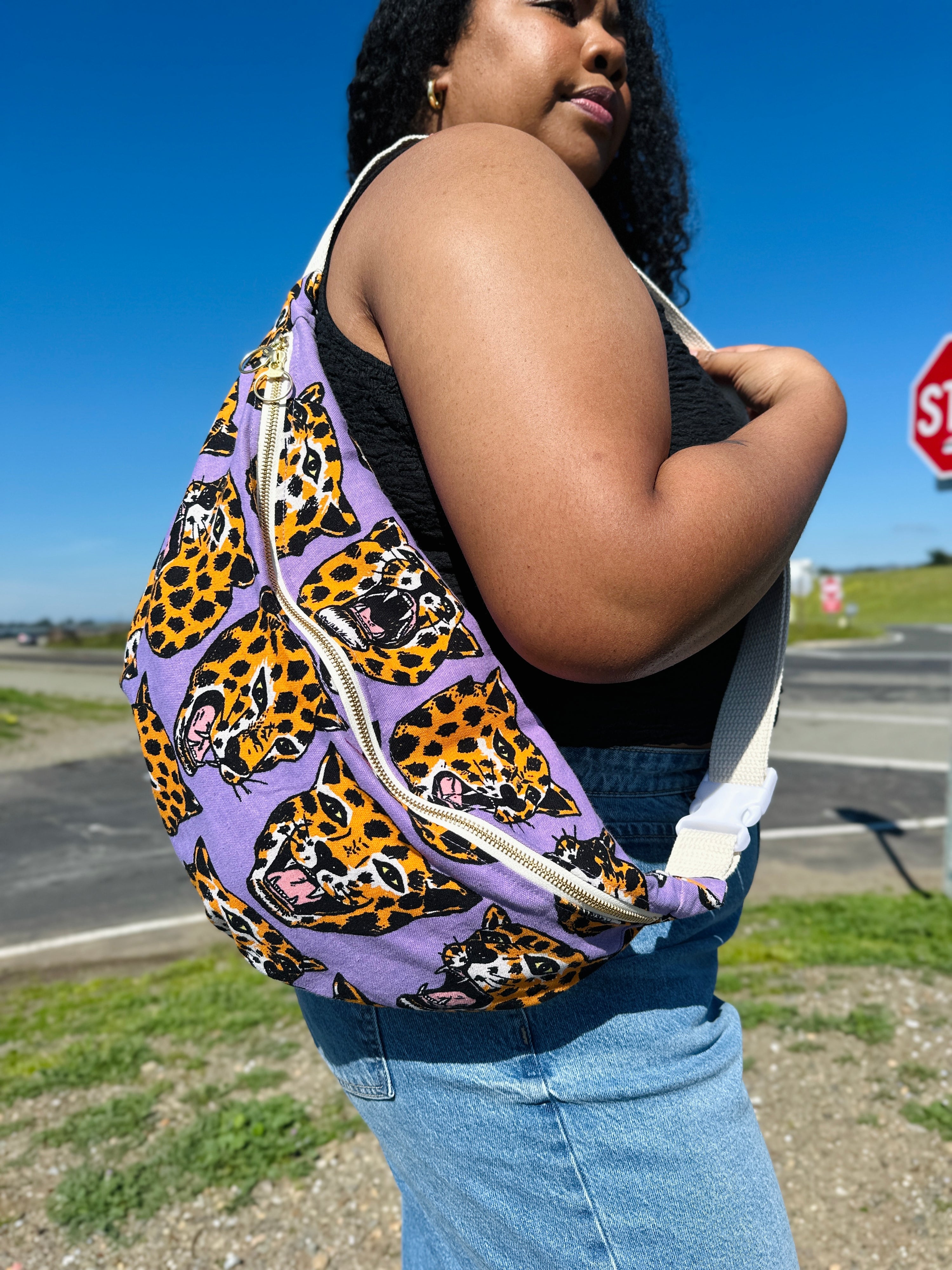 Mini Messenger Bag - Cheetah Head