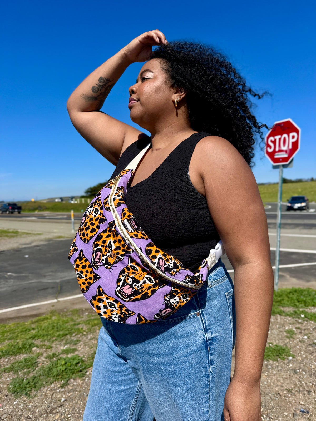 Mini Messenger Bag - Cheetah Head
