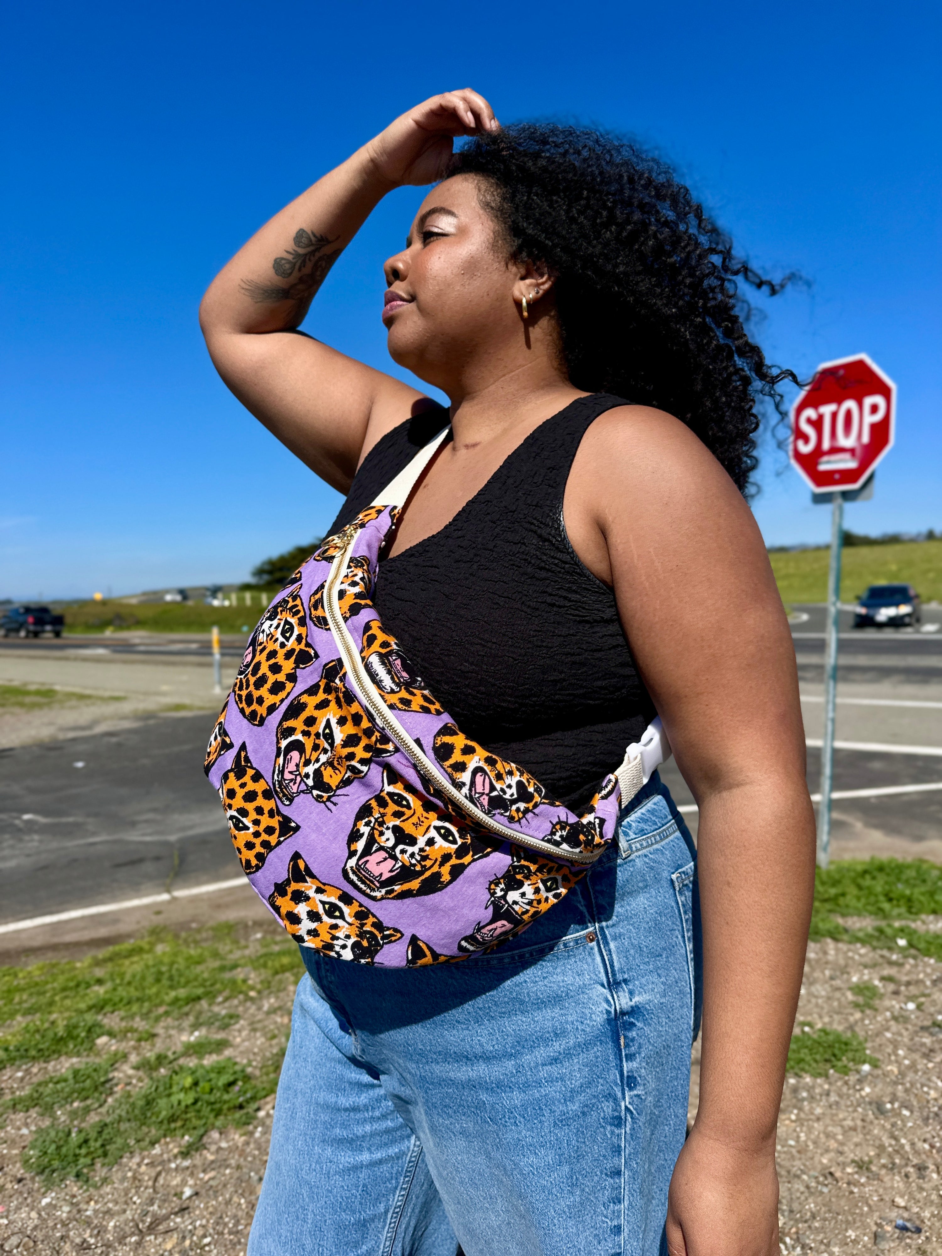 Mini Messenger Bag - Cheetah Head