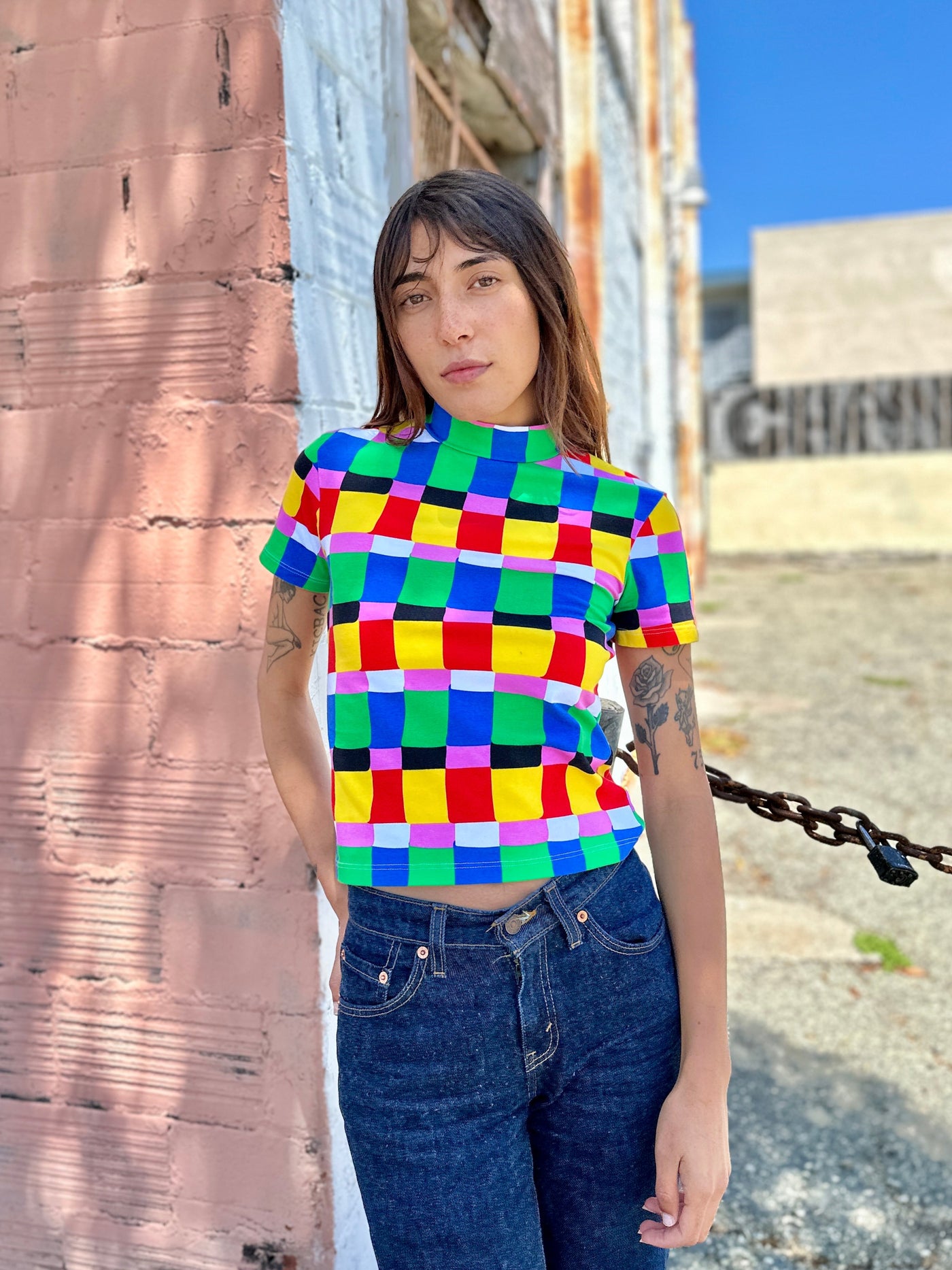 Mock Neck Candy Weave