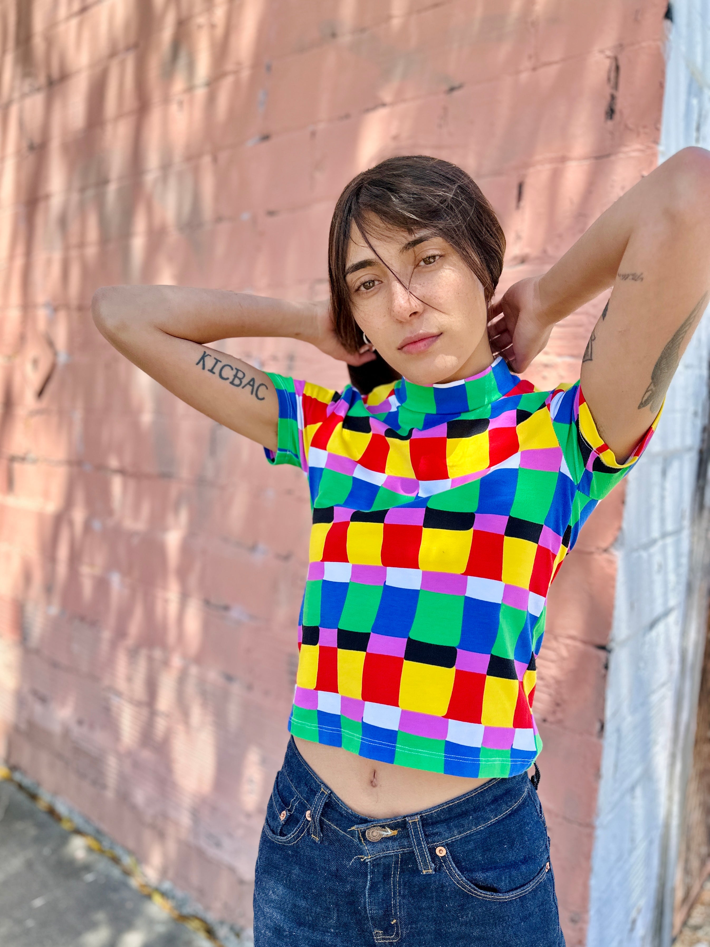 Mock Neck Candy Weave