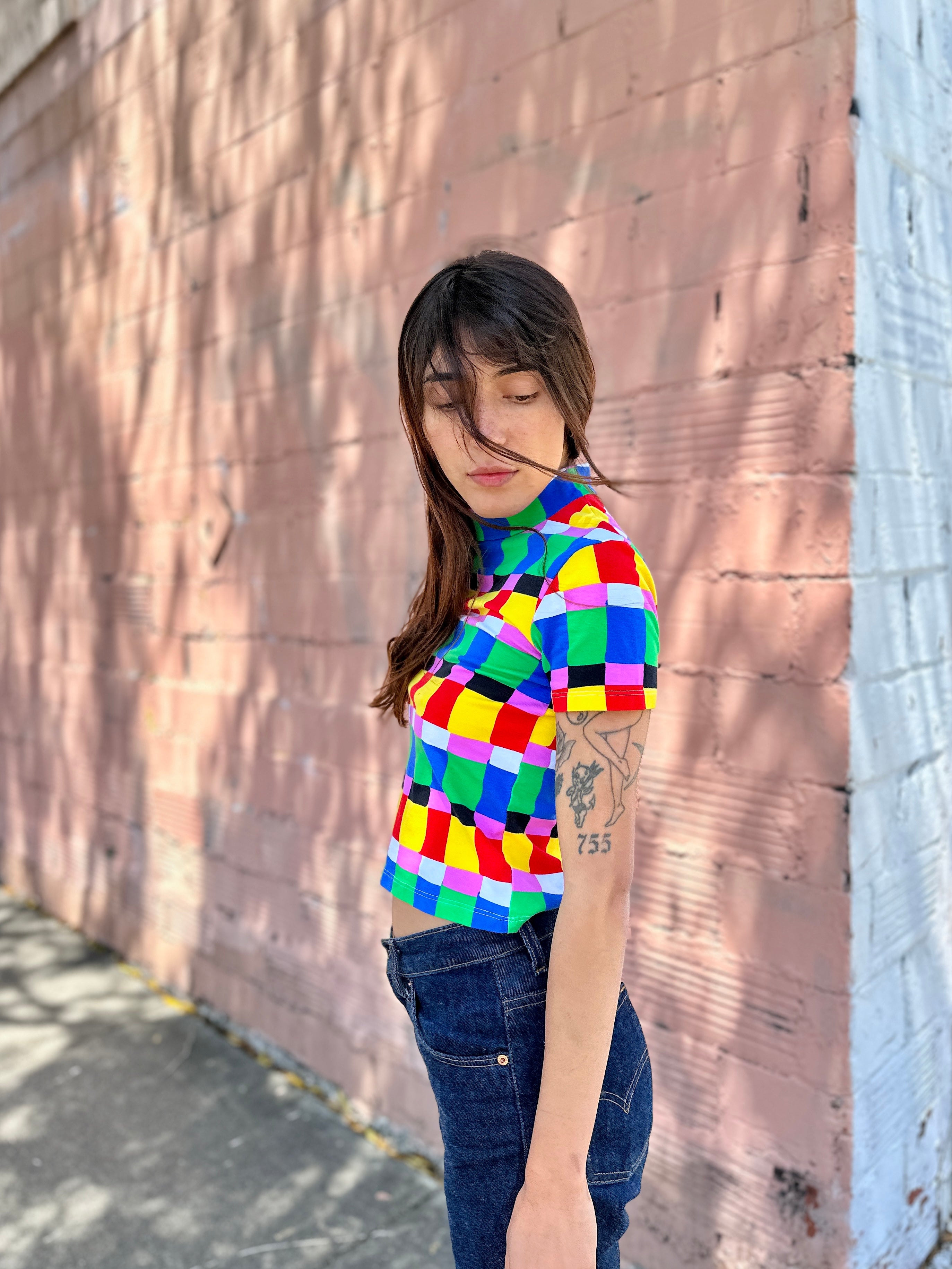 Mock Neck Candy Weave
