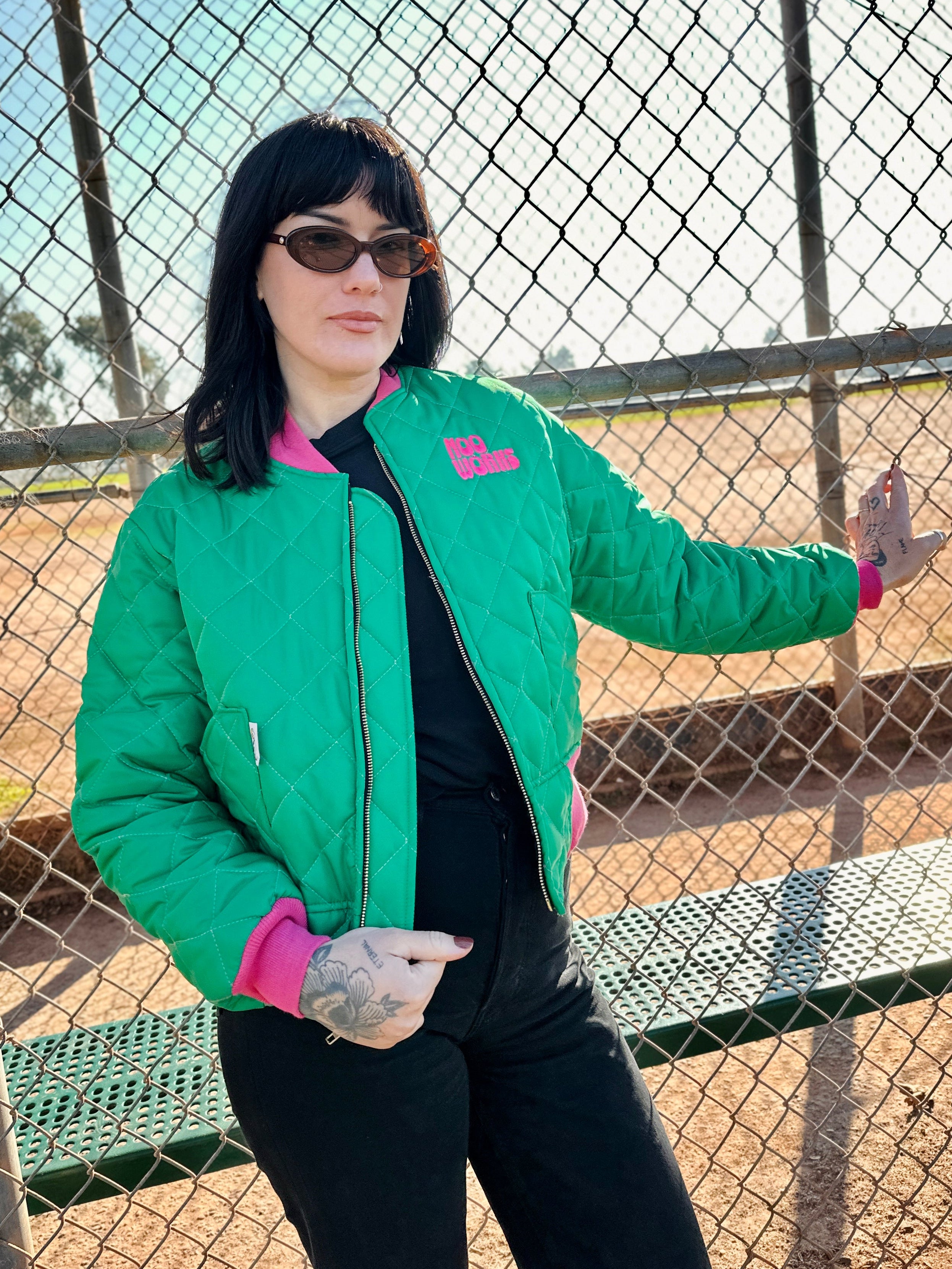 Bomber Jacket Green/Pink *Presale*