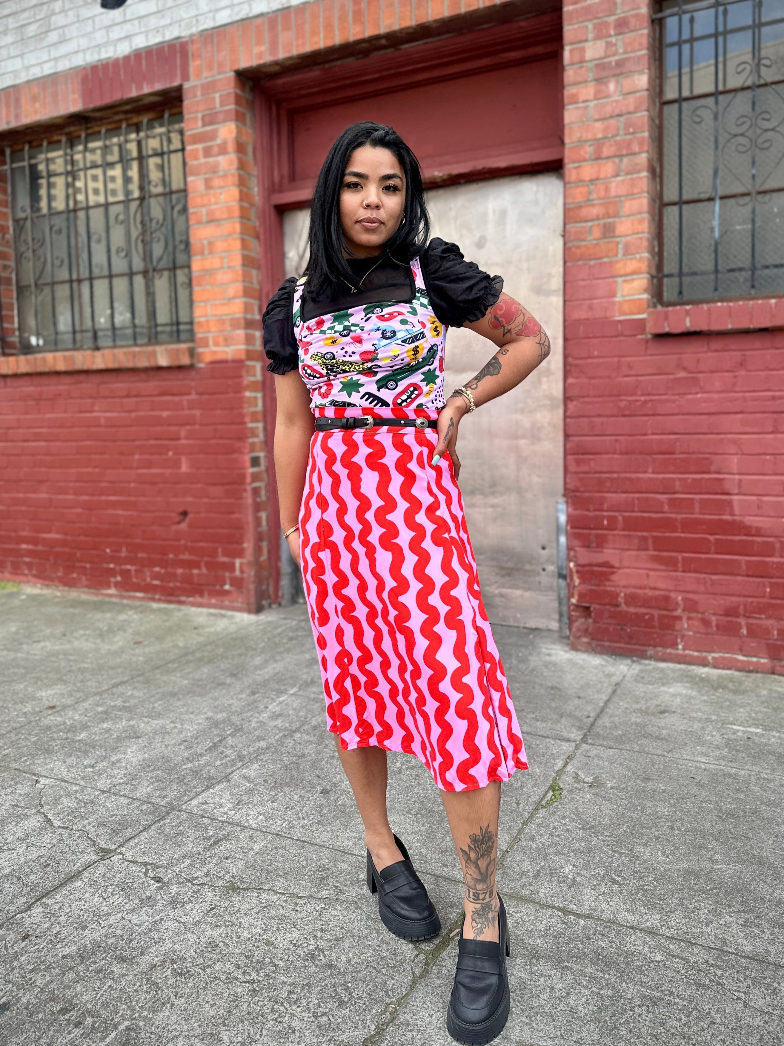 Slip Skirt Pink Squiggle – NOOWORKS1