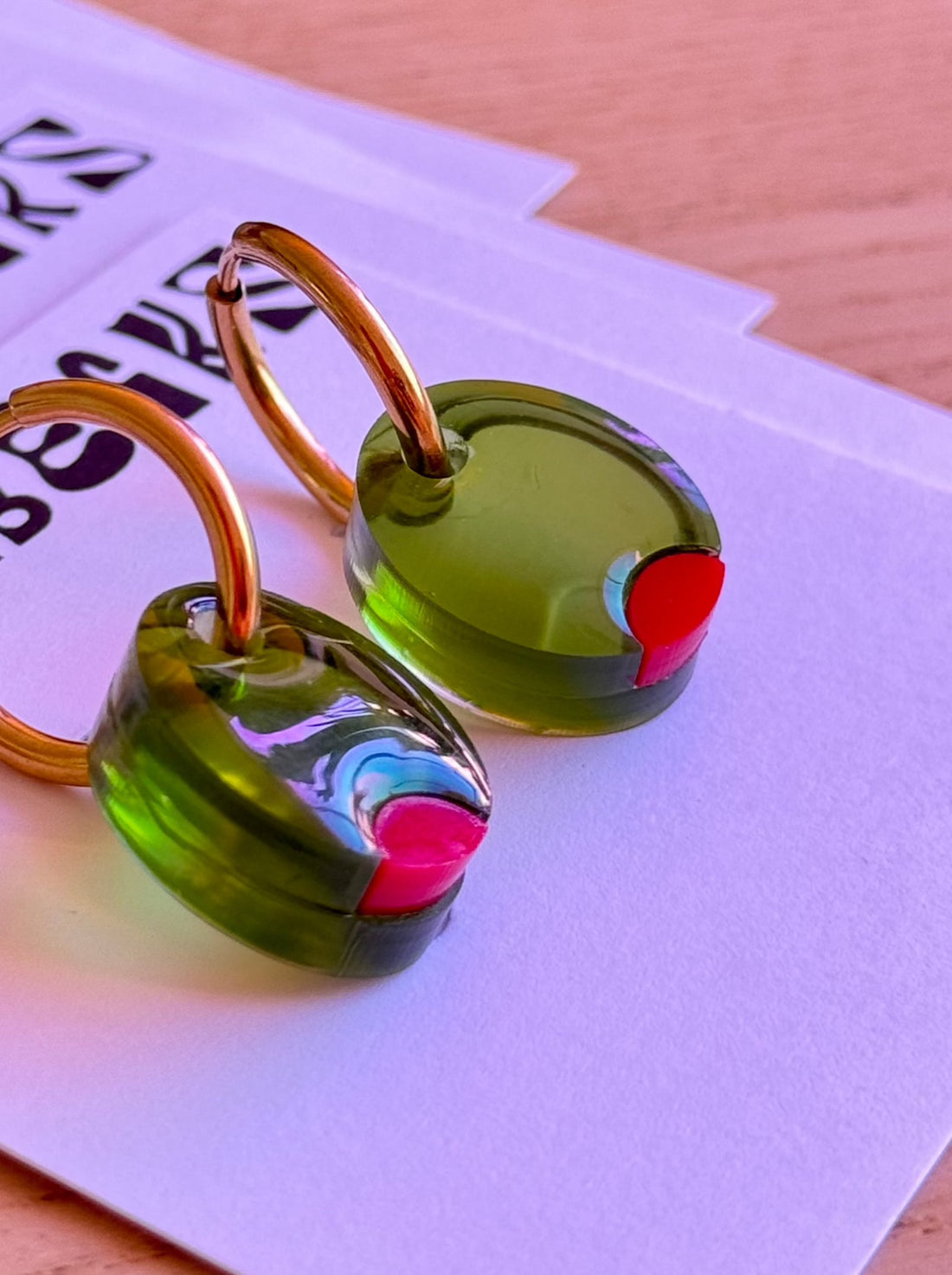 Mackbecks Pimento Olive Earrings