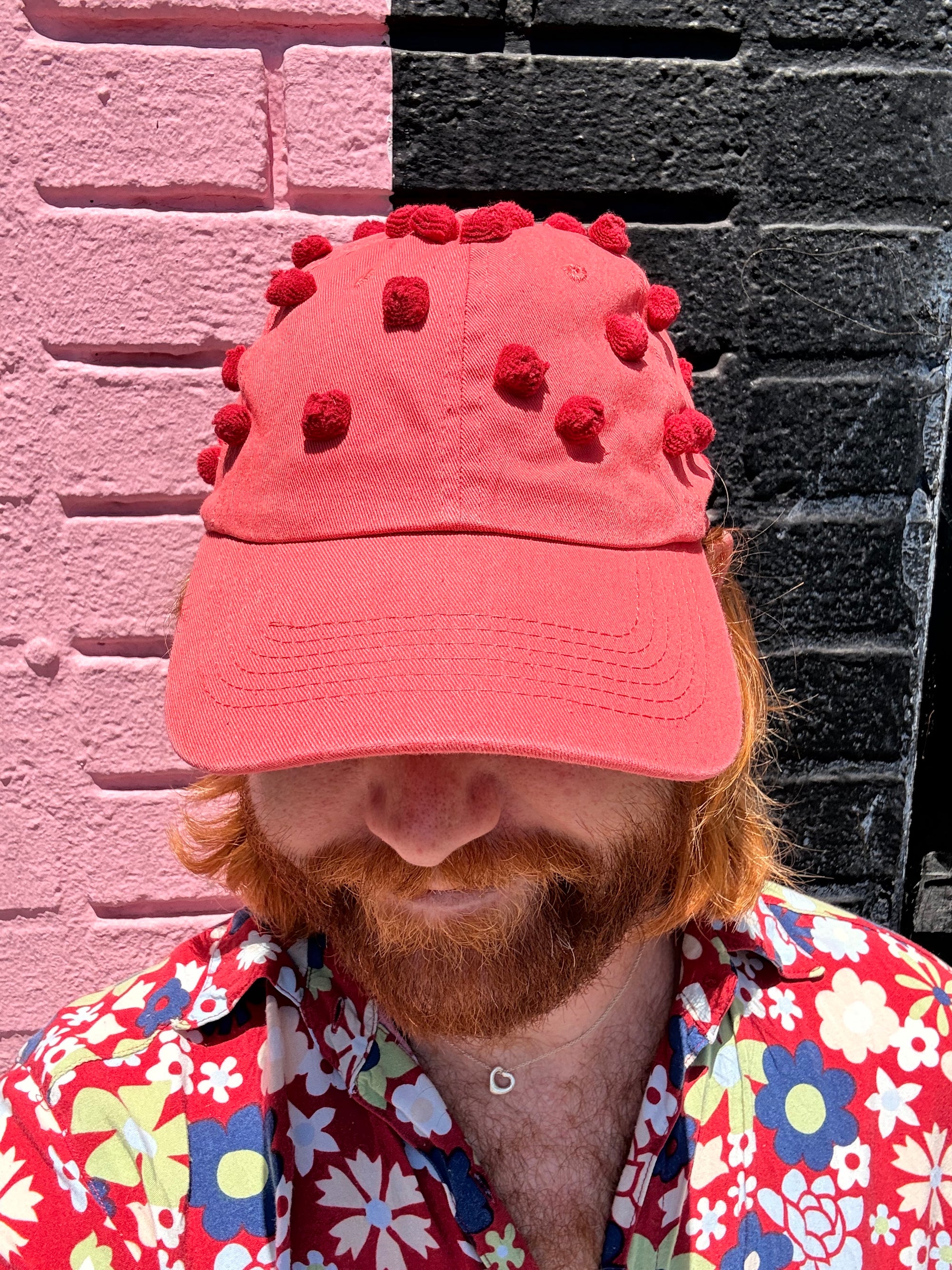 Pom Pom Hat - Strawberry Soda