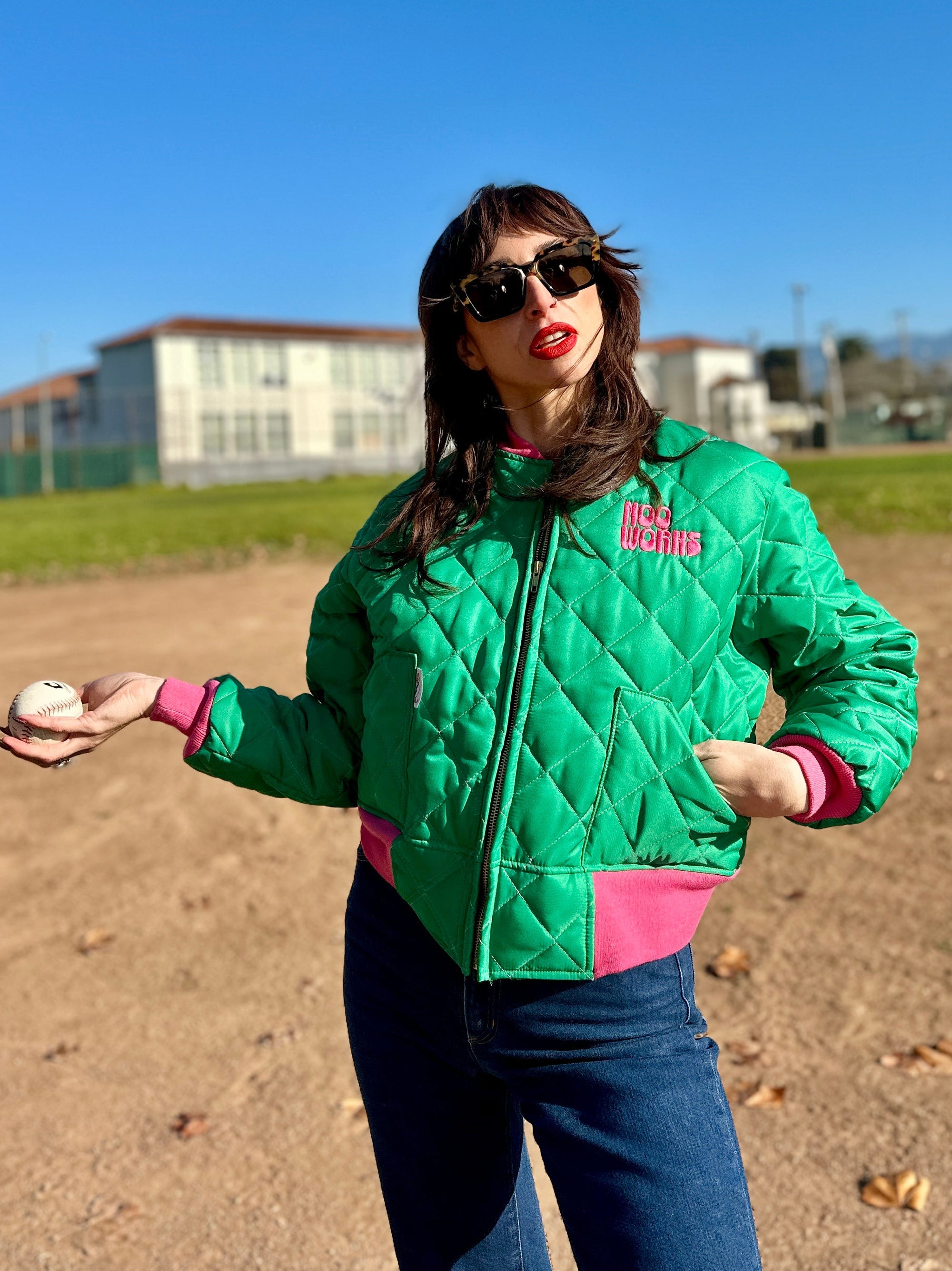 Bomber Jacket Green/Pink *Presale*