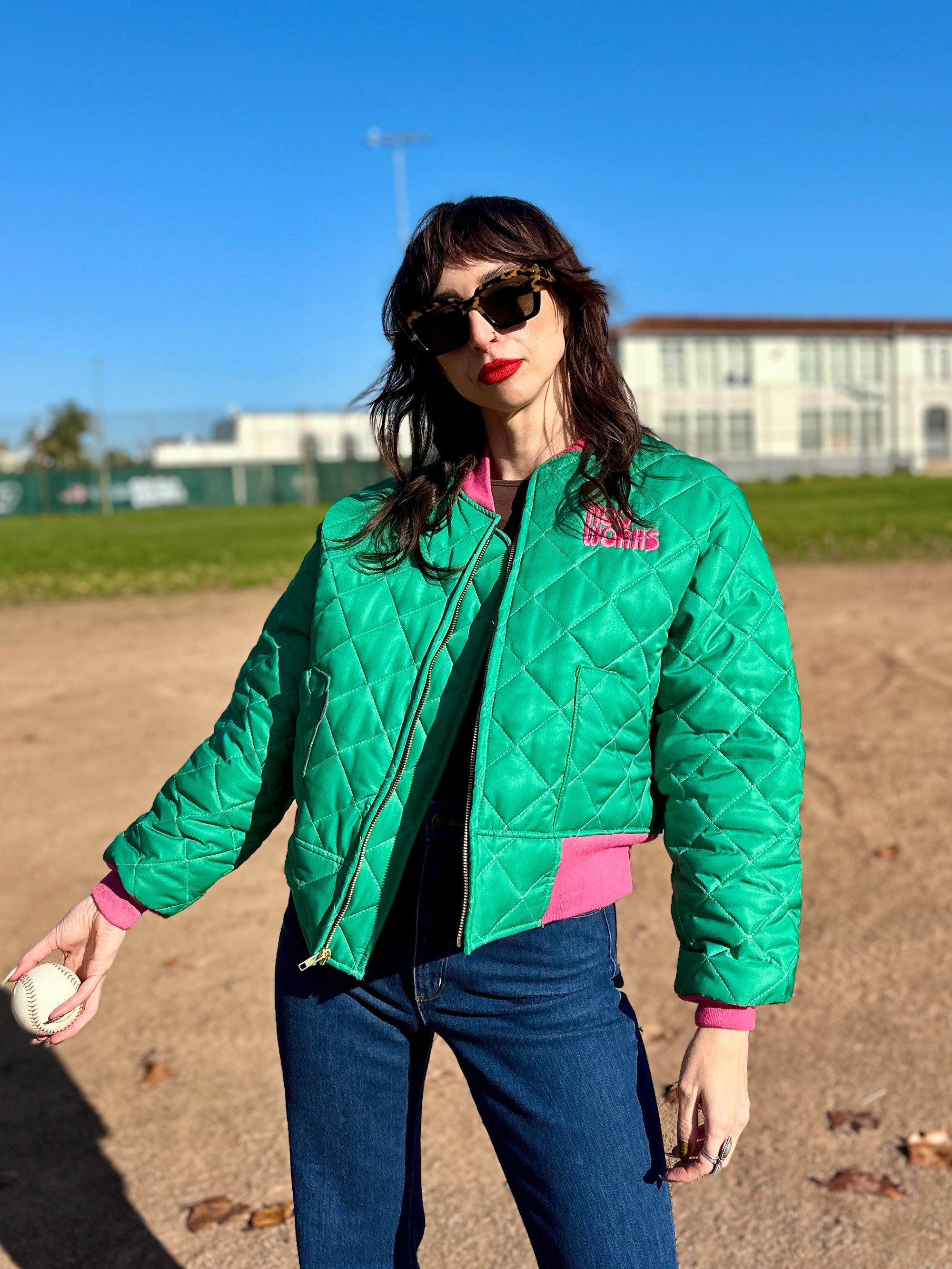 Bomber Jacket Green/Pink *Presale*
