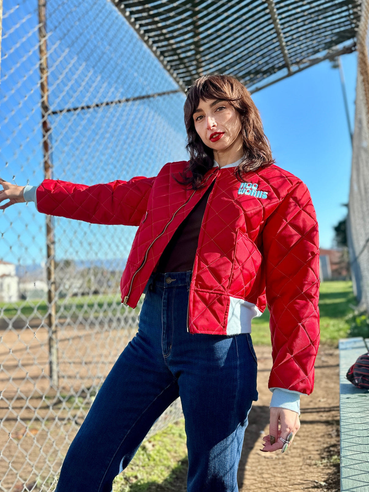 Bomber Jacket Blue/Red – NOOWORKS