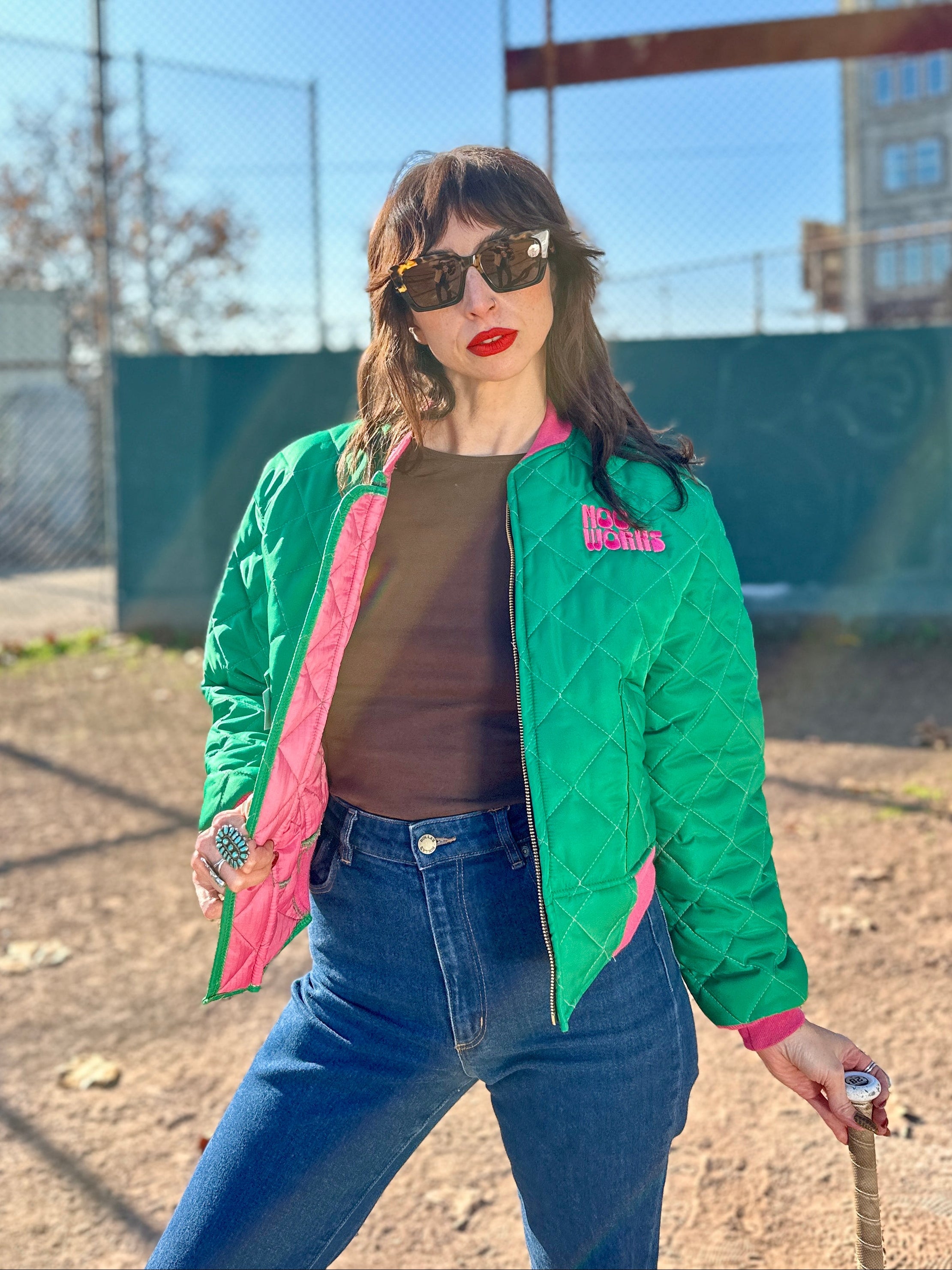 Bomber Jacket Green/Pink *Presale*