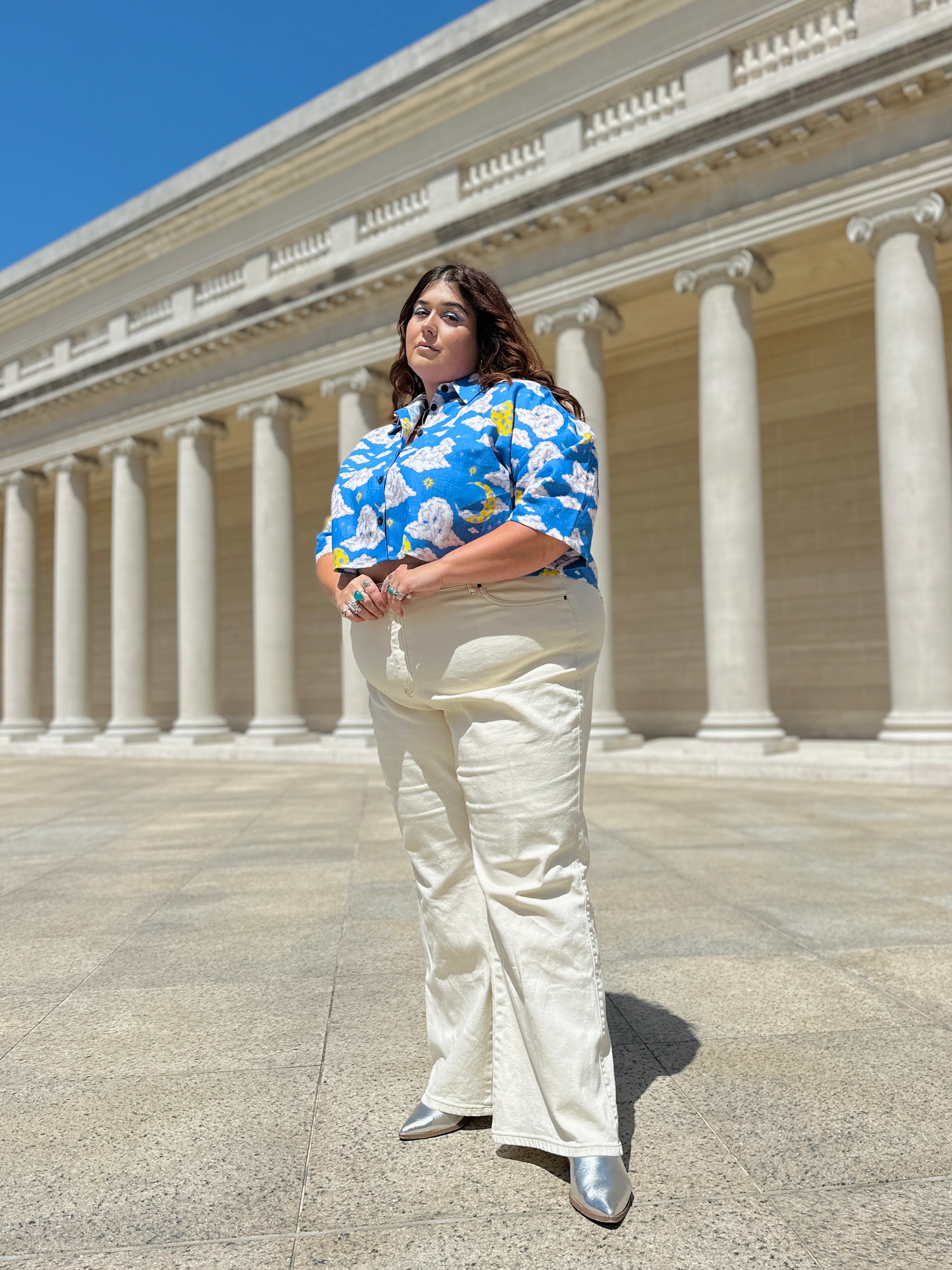 Linen Olivia Top Cloud People