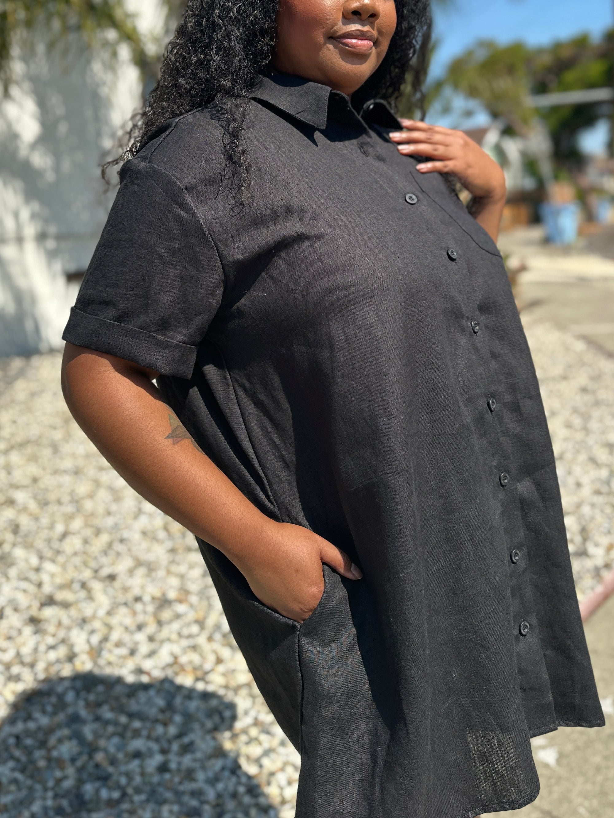 Linen Shirt Dress NOOWORKS Linen Shirt Dress NOOWORKS