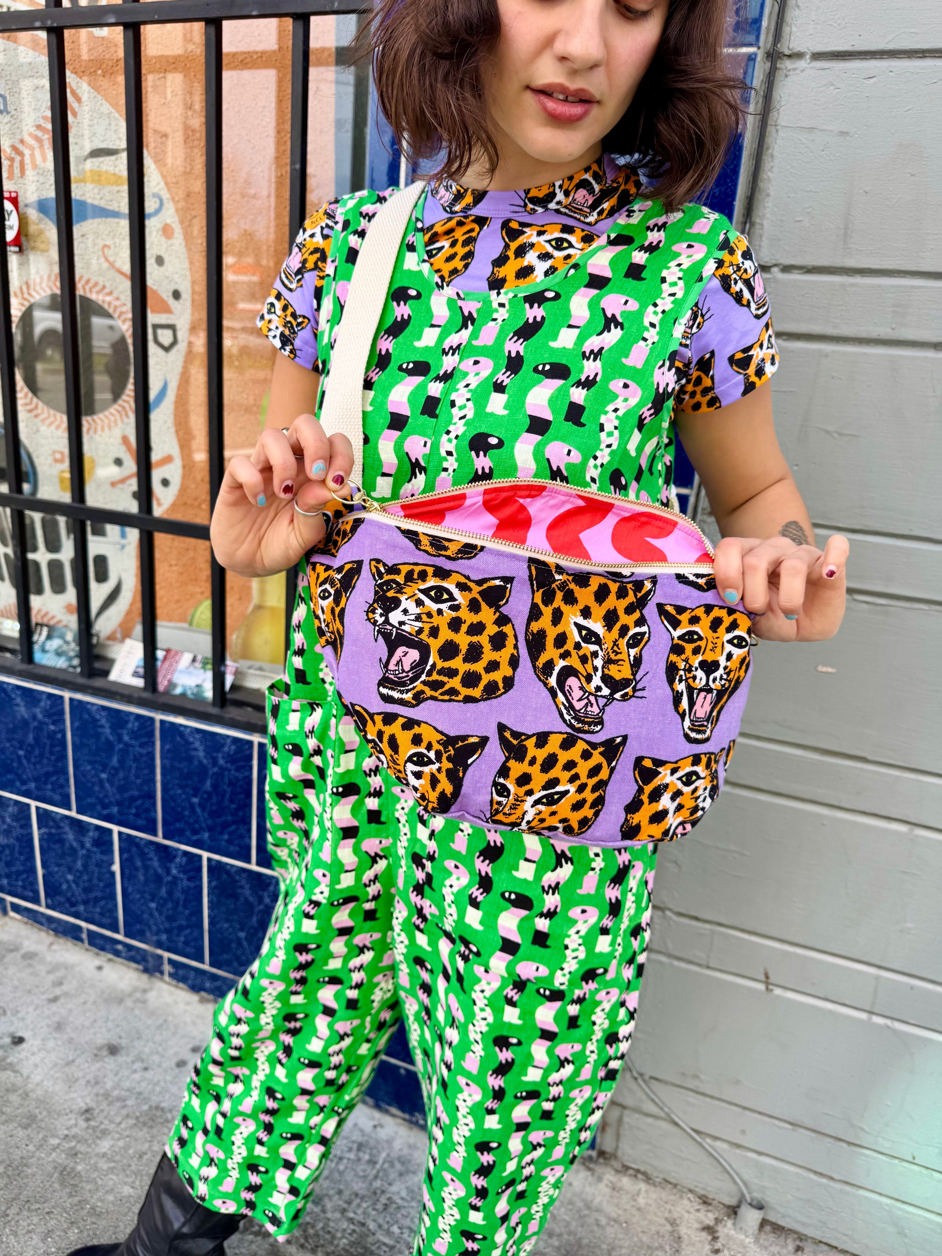 Mini Messenger Bag - Cheetah Head