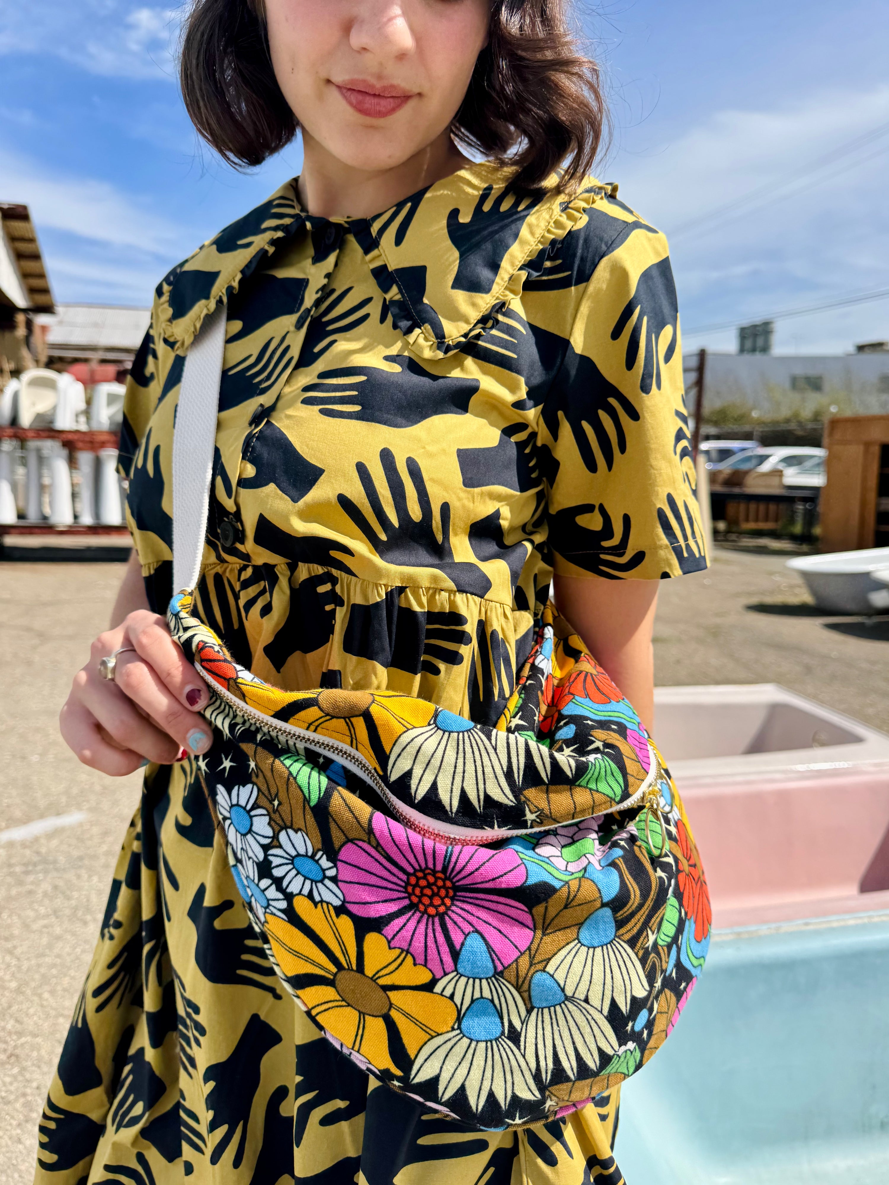 Mini Messenger Bag - Cosmic Floral
