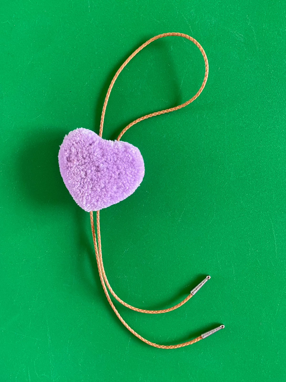 Heart Tufted Bolo Tie - Lavender