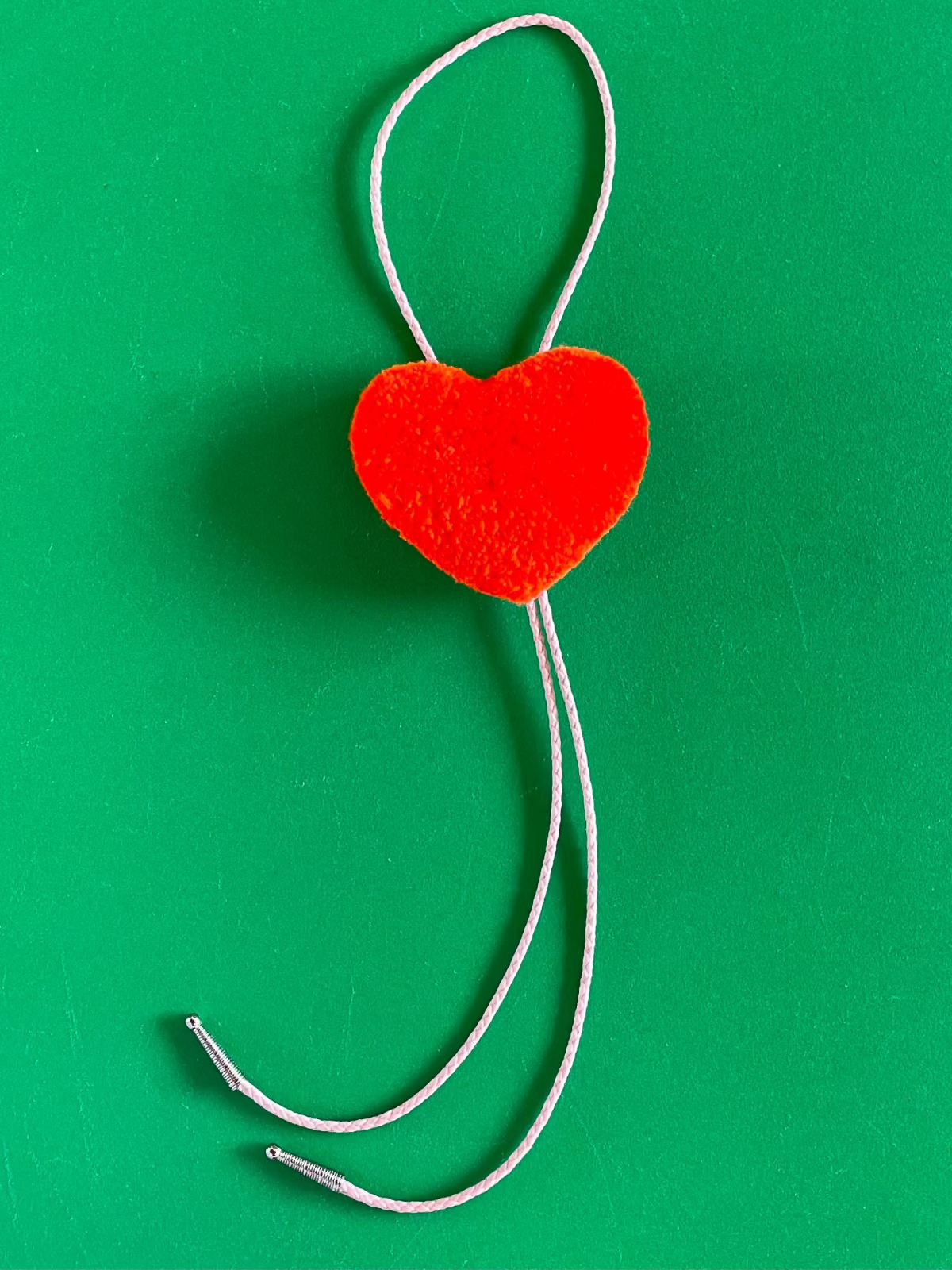 Heart Tufted Bolo Tie - Orange