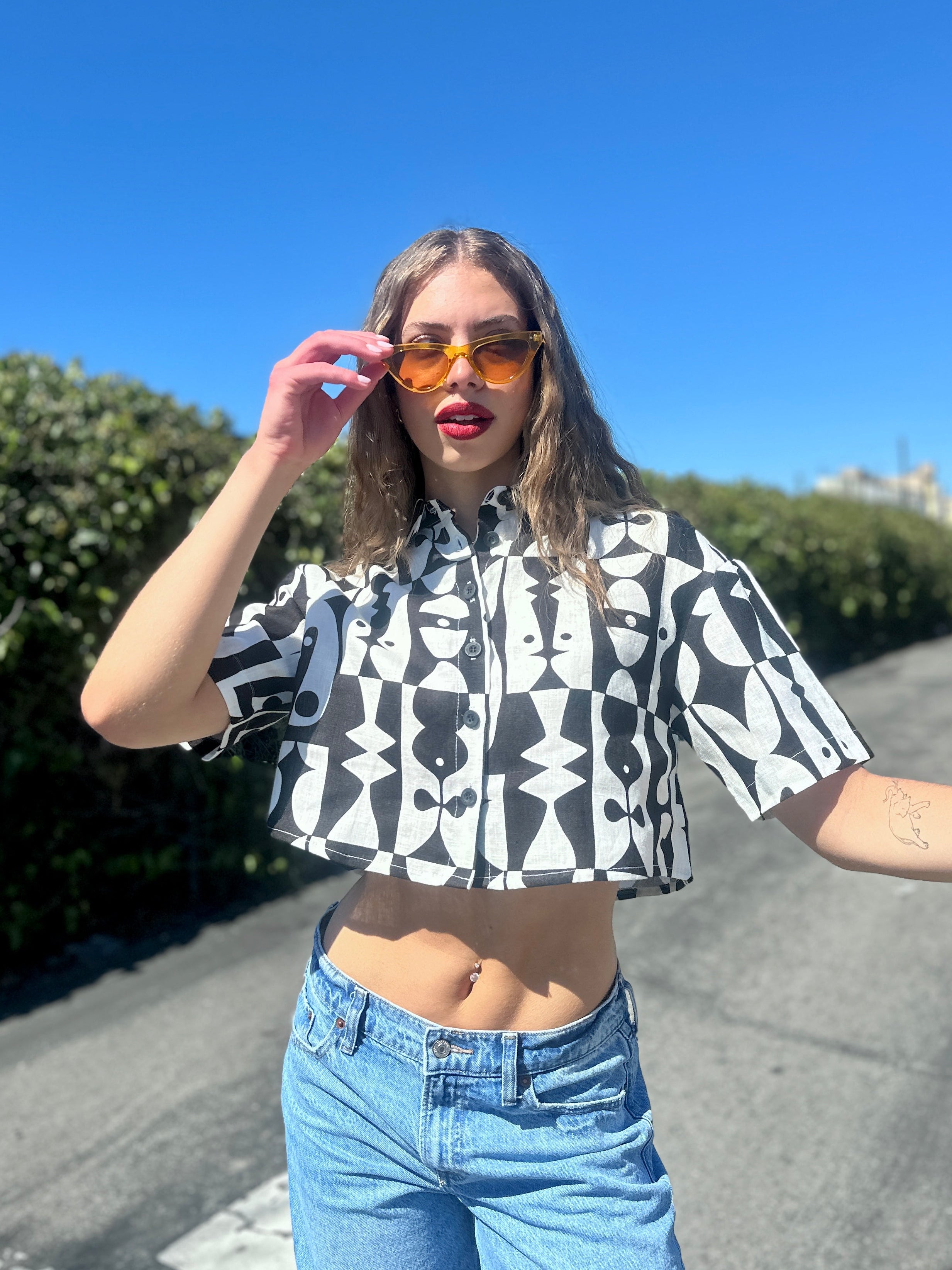 Linen Olivia Top Illusions