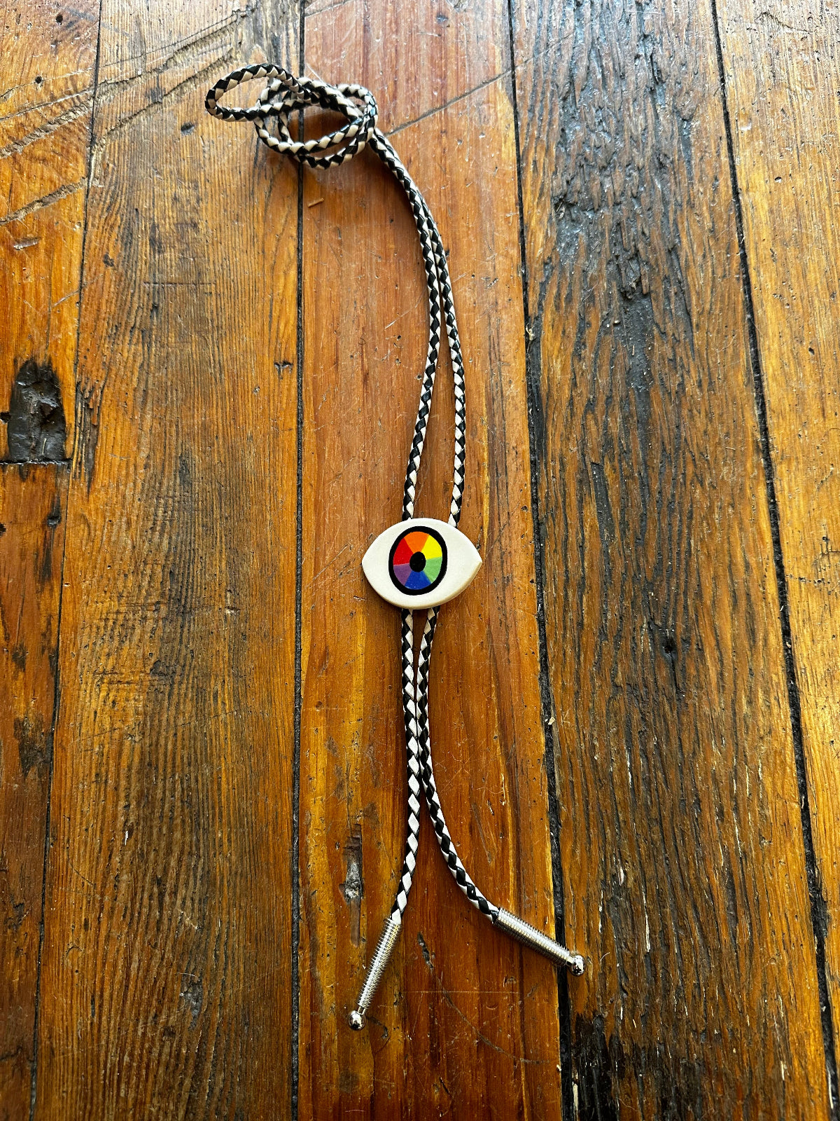 Rainbow Eye Ceramic Bolo Tie