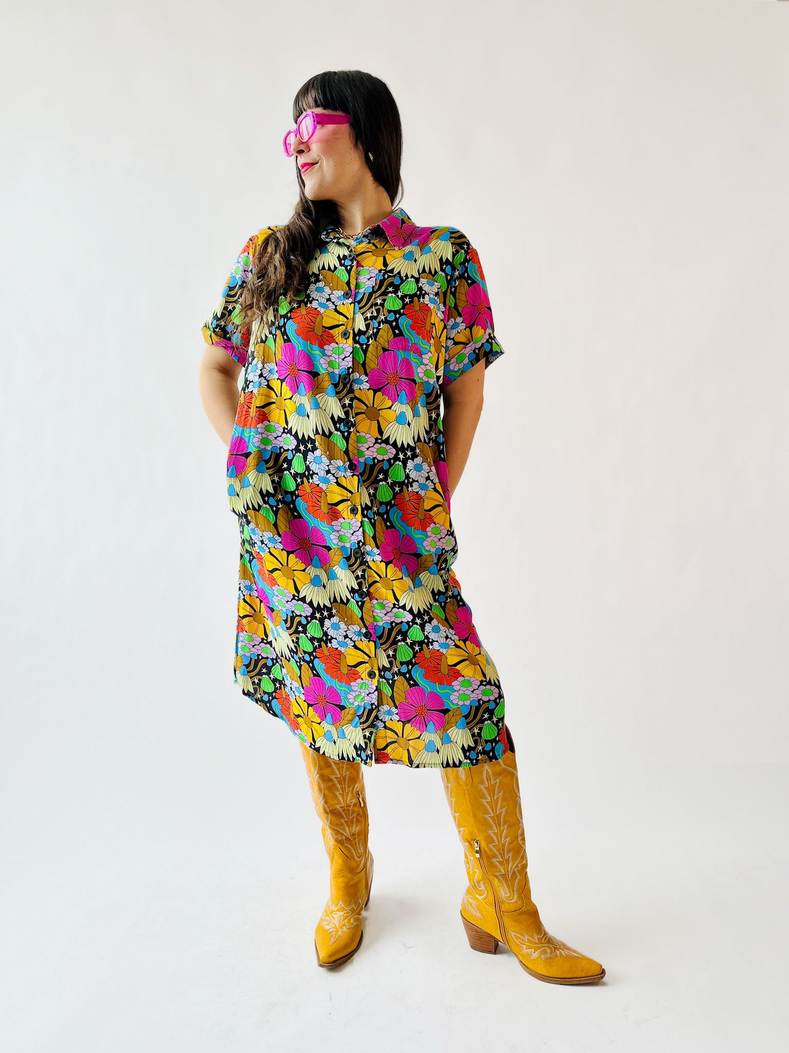 River Dress Cosmic Floral