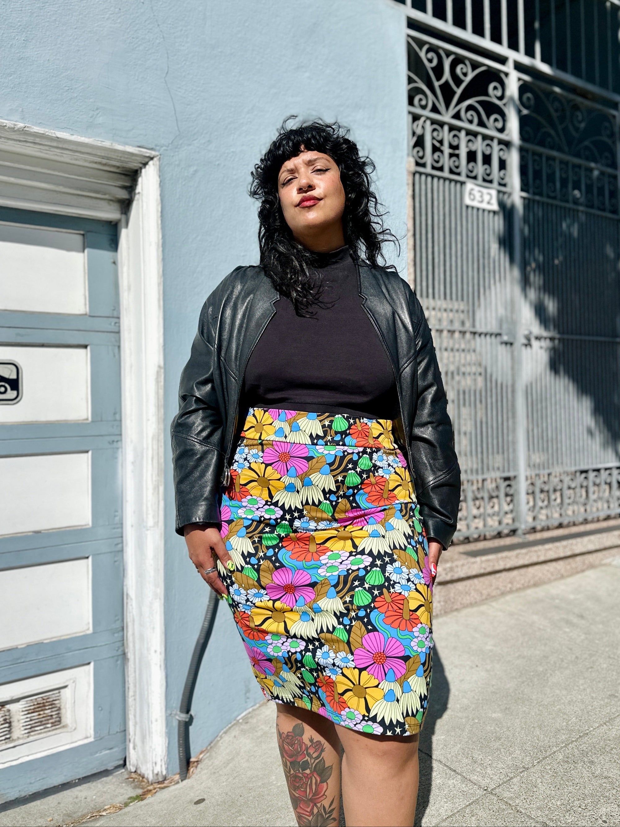 Wiggle Skirt Cosmic Floral