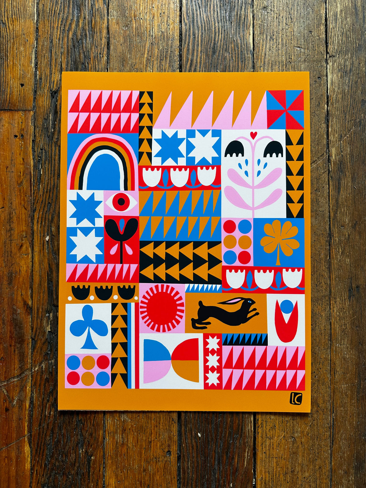 Rabbit Quilt Print