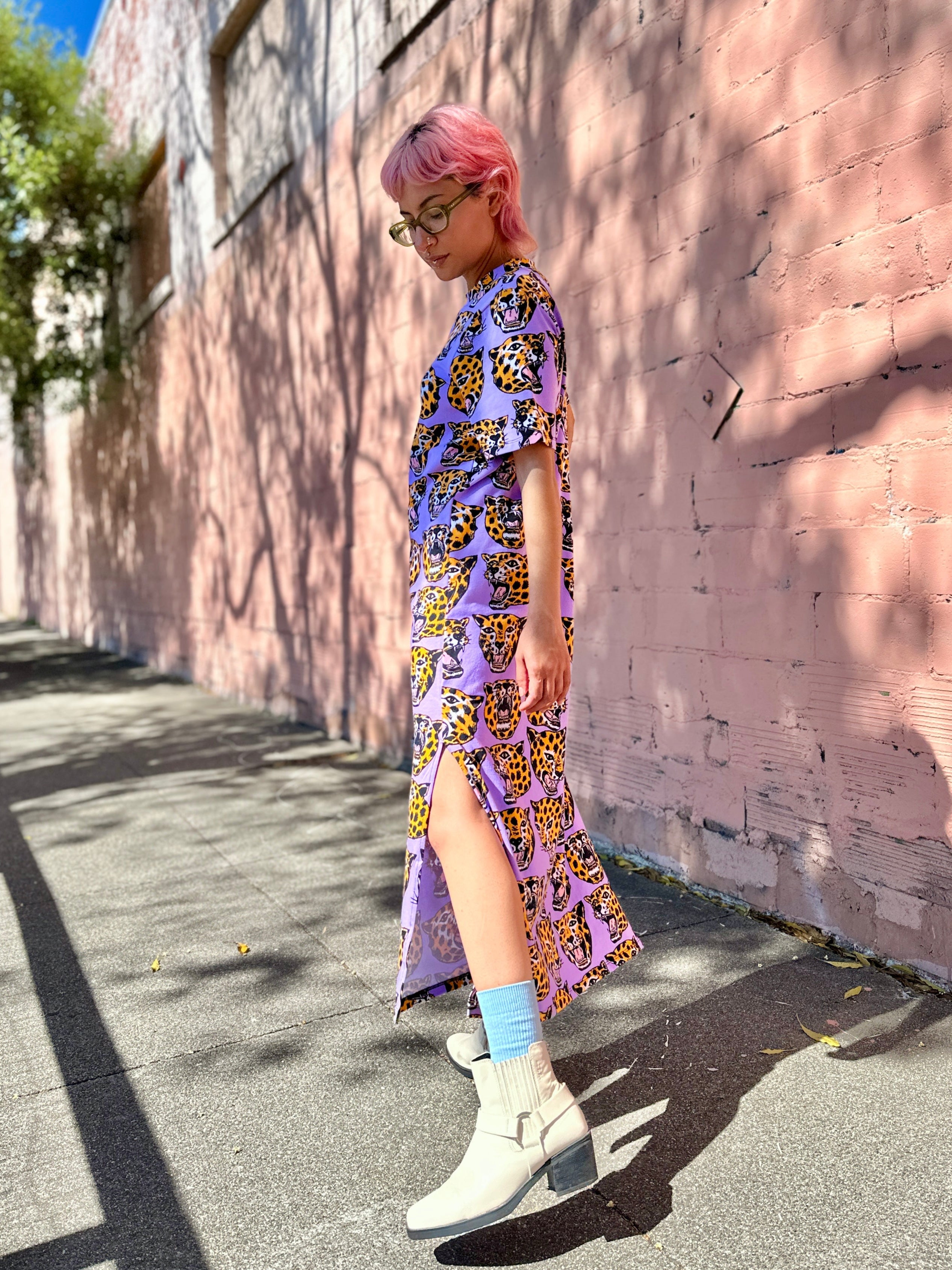 Jersey Maxi Dress Cheetah head