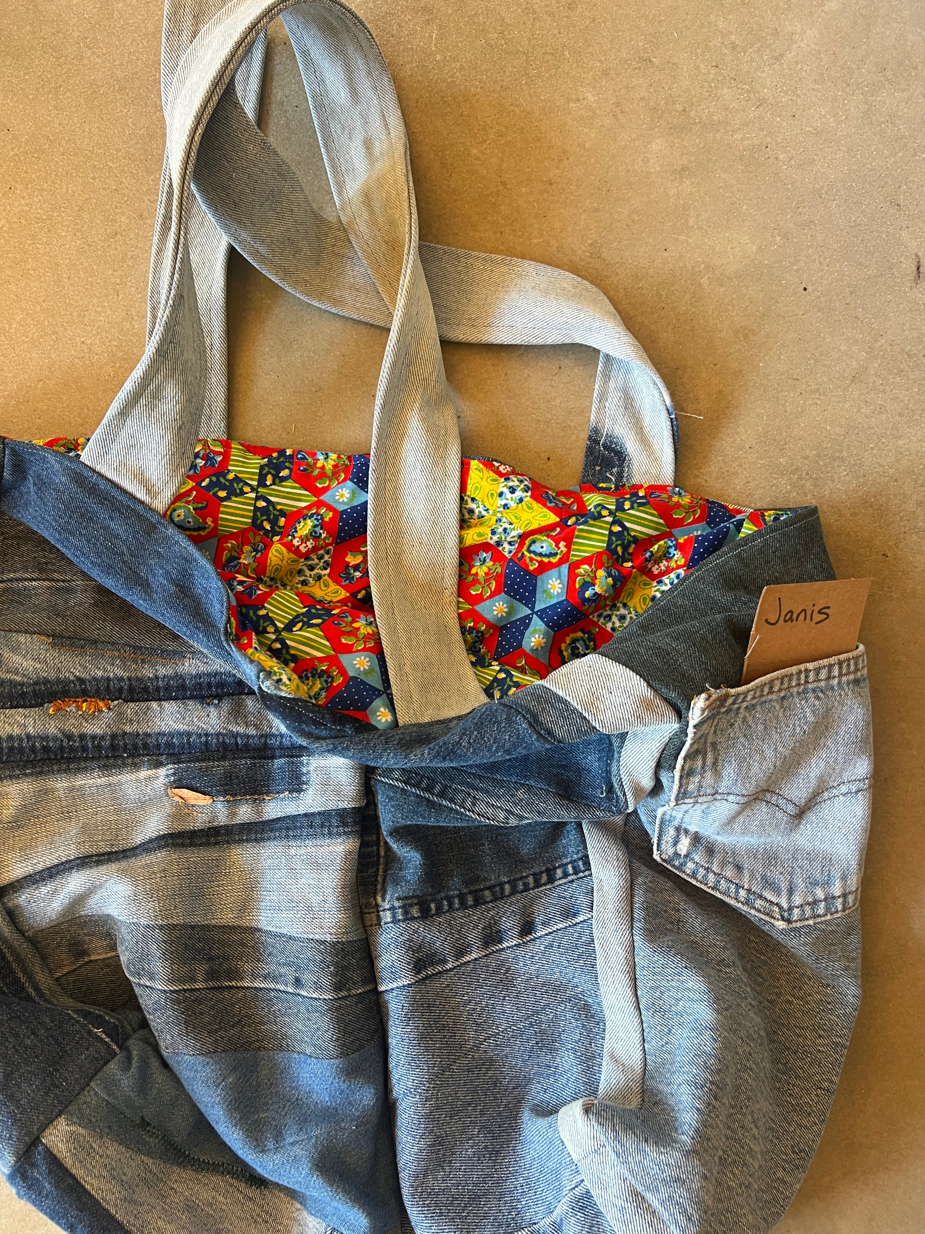 Denim Patchwork Giant tote bag