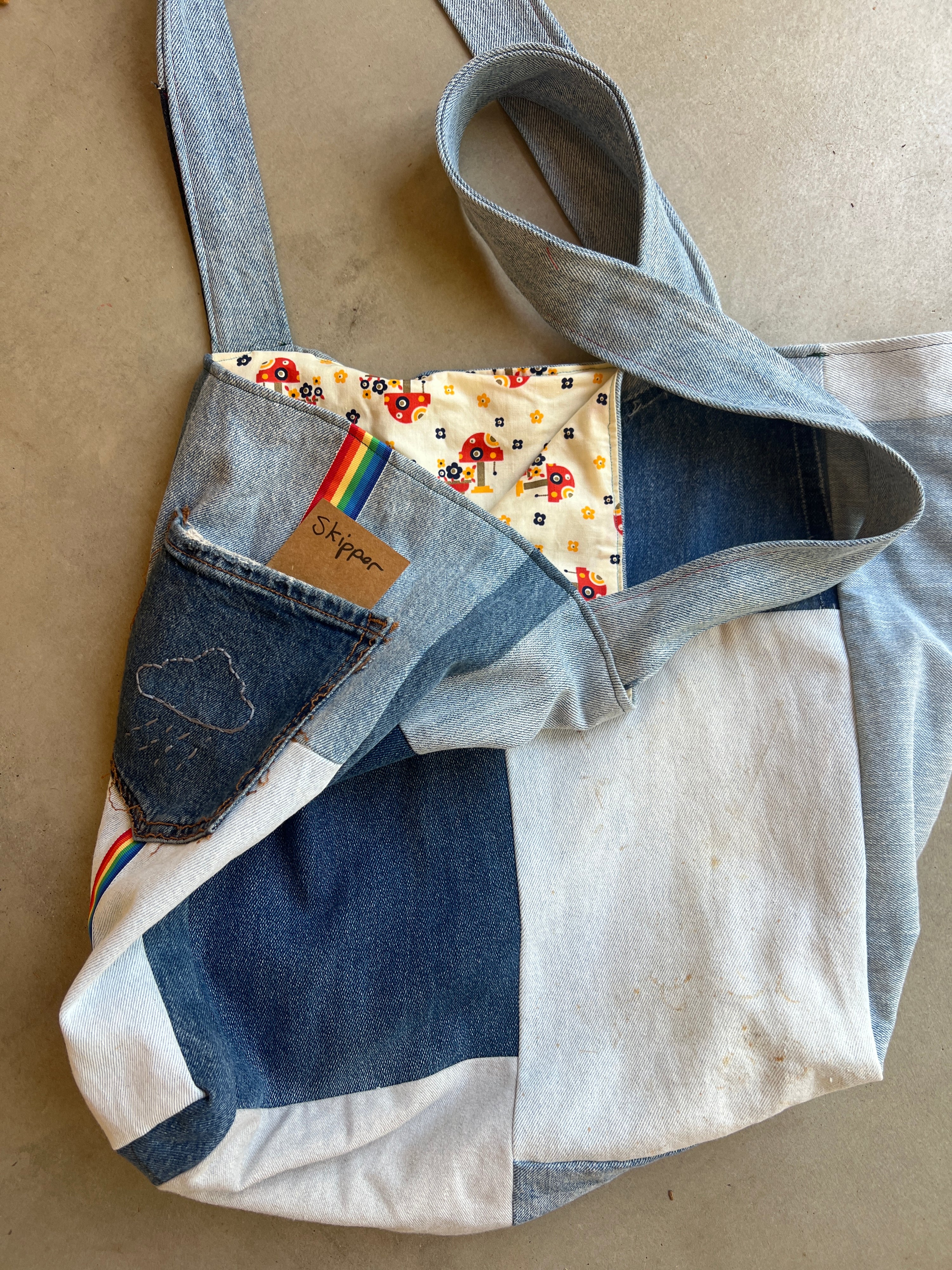Denim Patchwork Giant tote bag