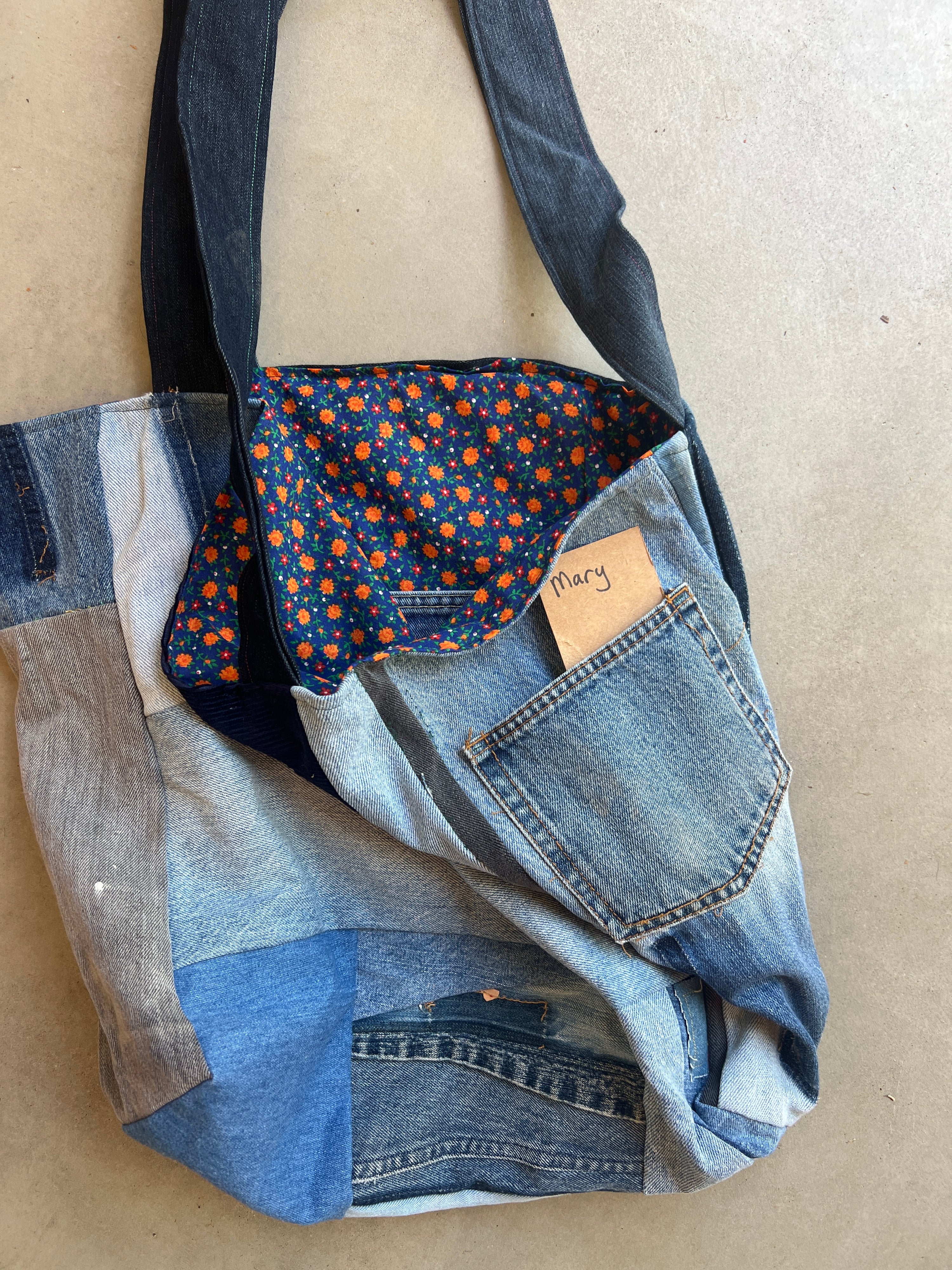 Denim Patchwork Giant tote bag