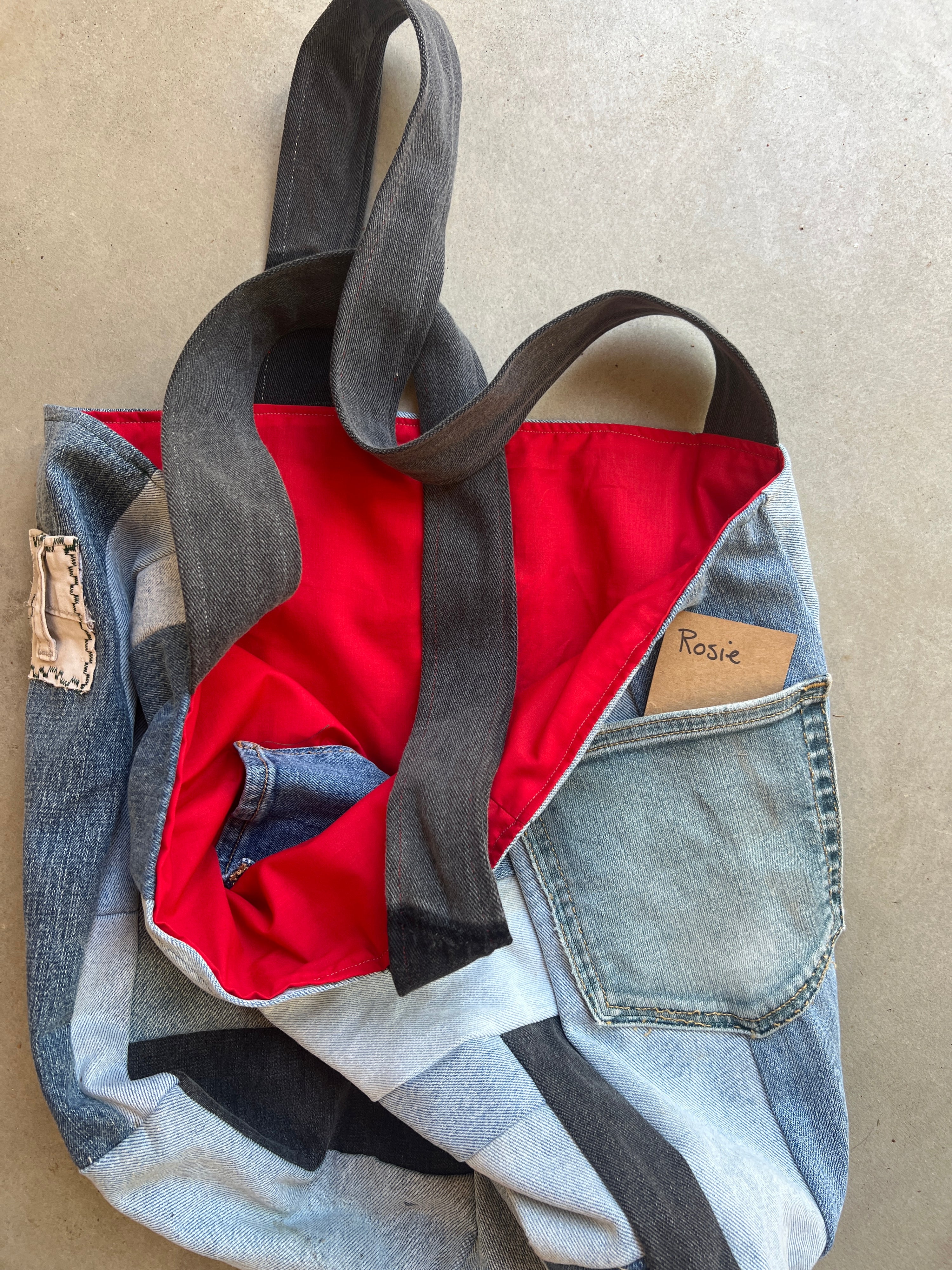 Denim Patchwork Giant tote bag