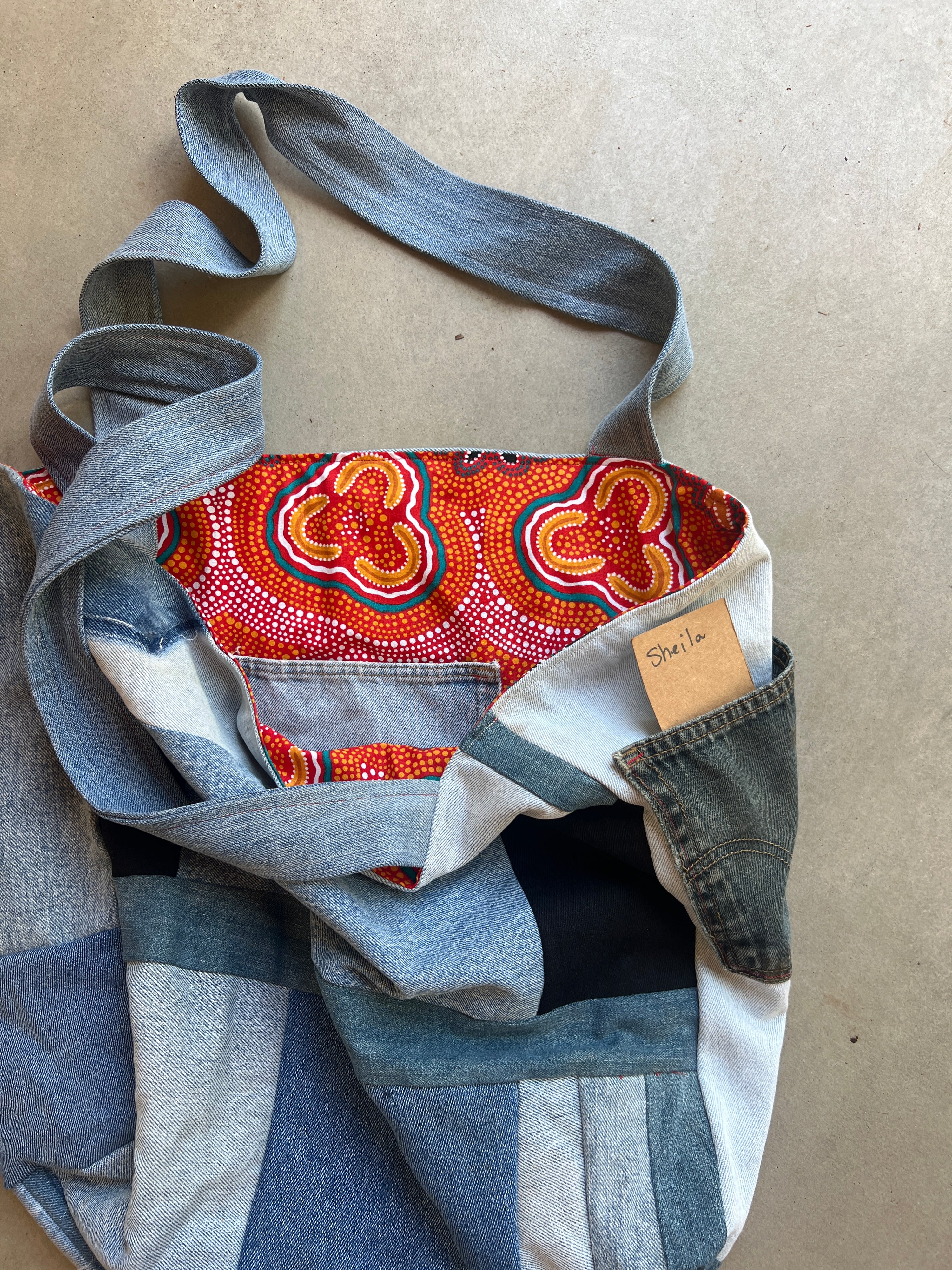 Denim Patchwork Giant tote bag