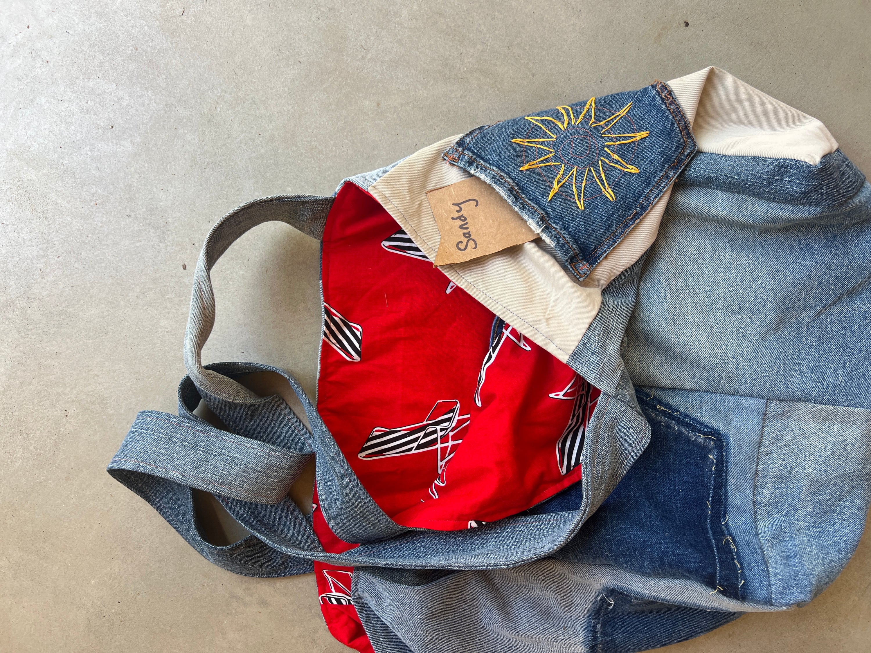 Denim Patchwork Giant tote bag