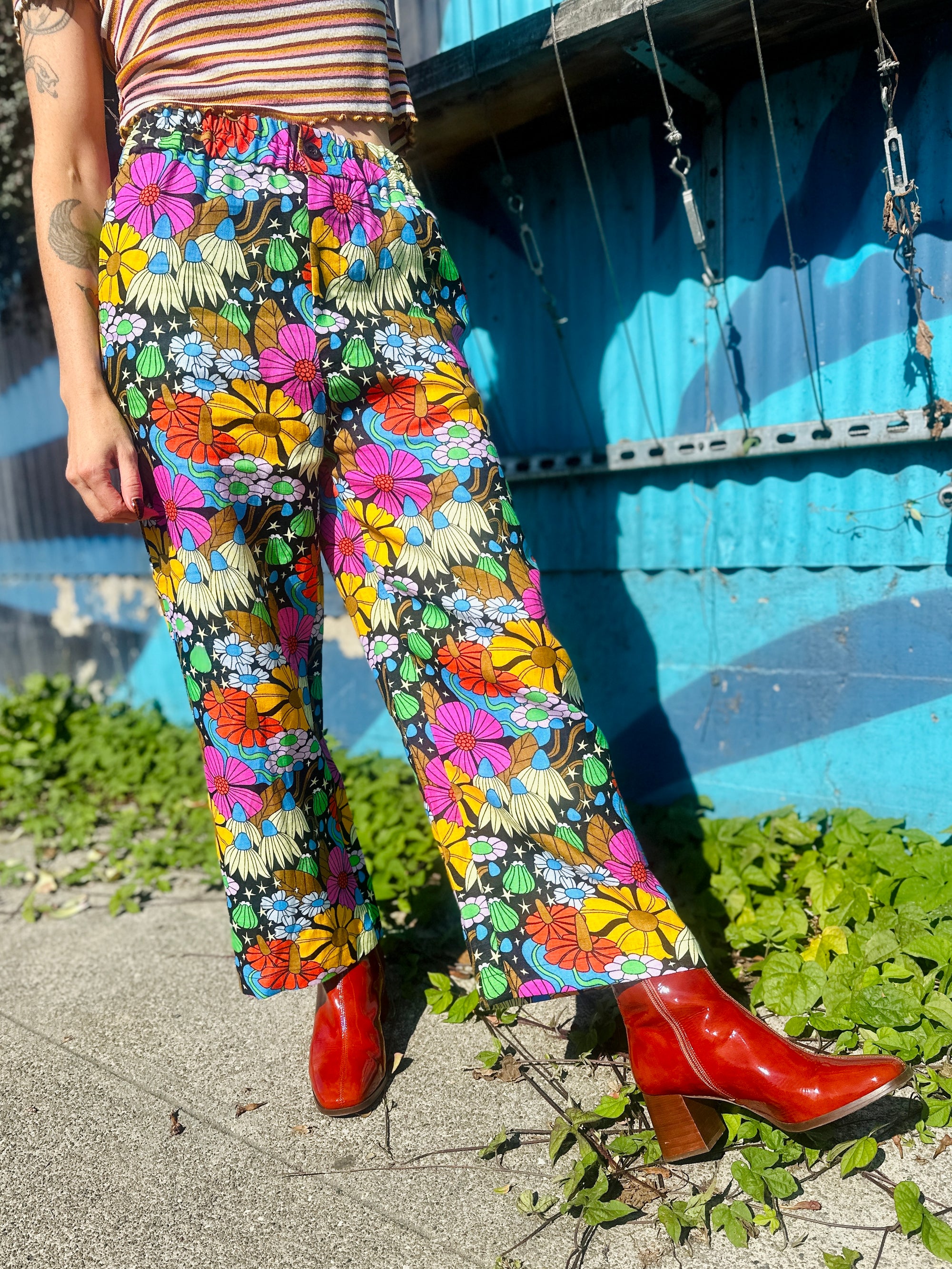 Linen Catalina Pant Cosmic Floral