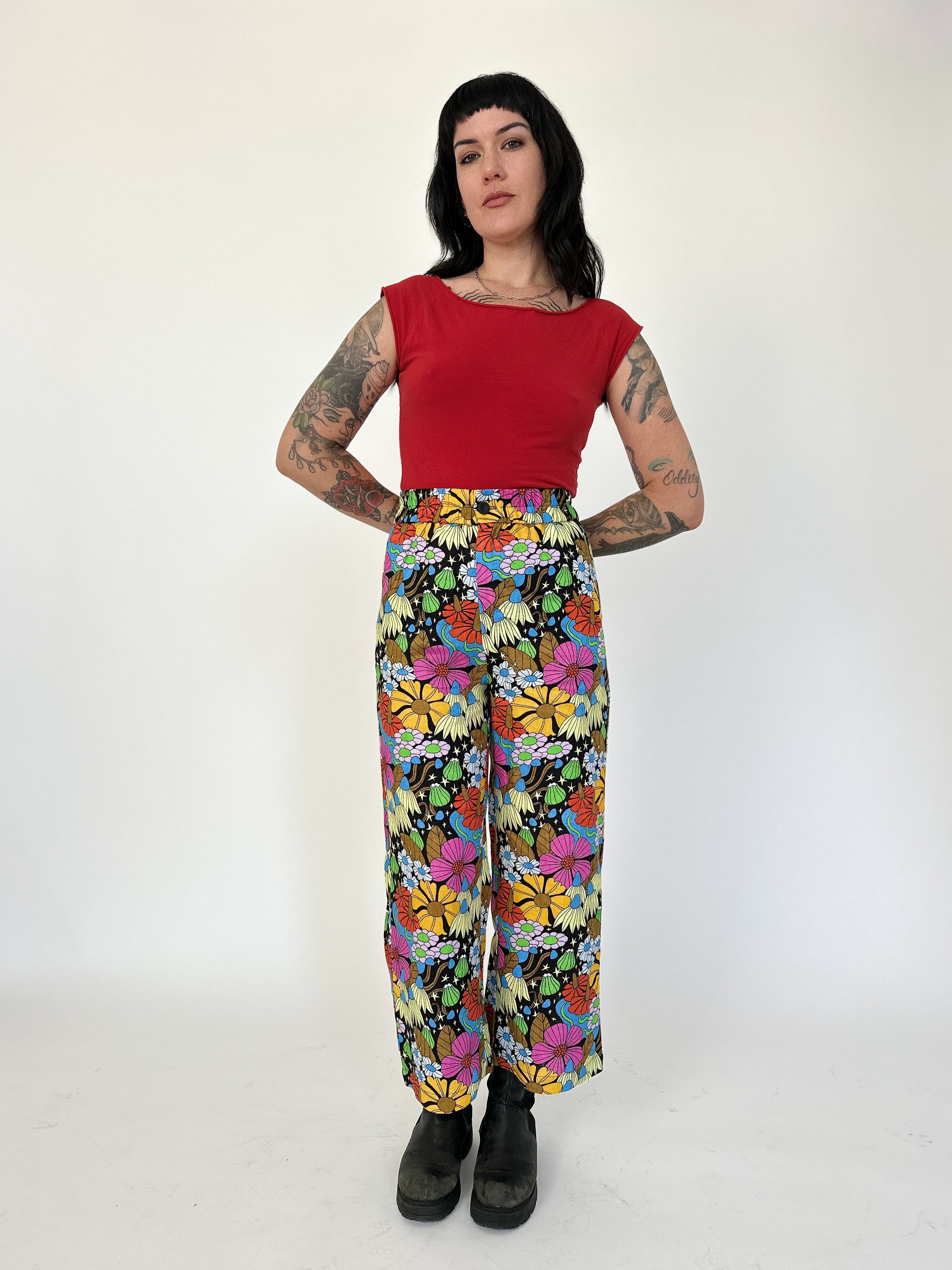 Linen Catalina Pant Cosmic Floral