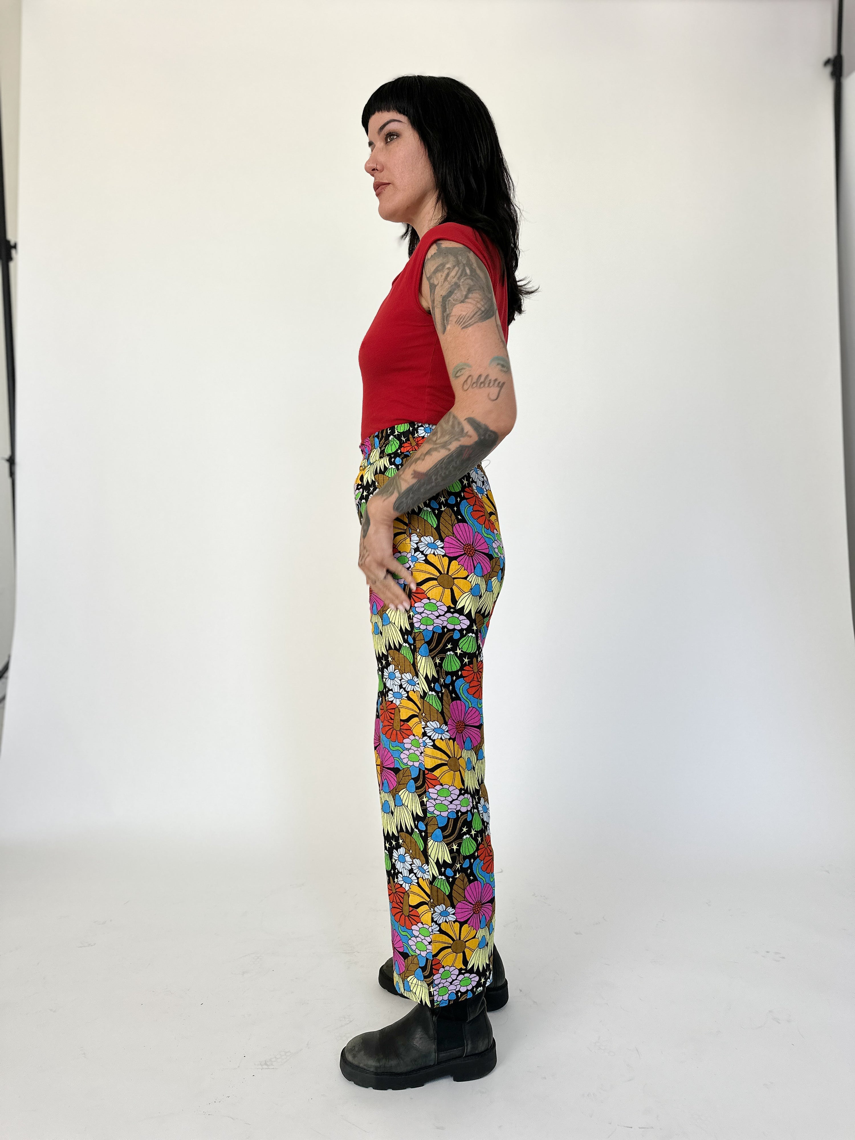 Linen Catalina Pant Cosmic Floral