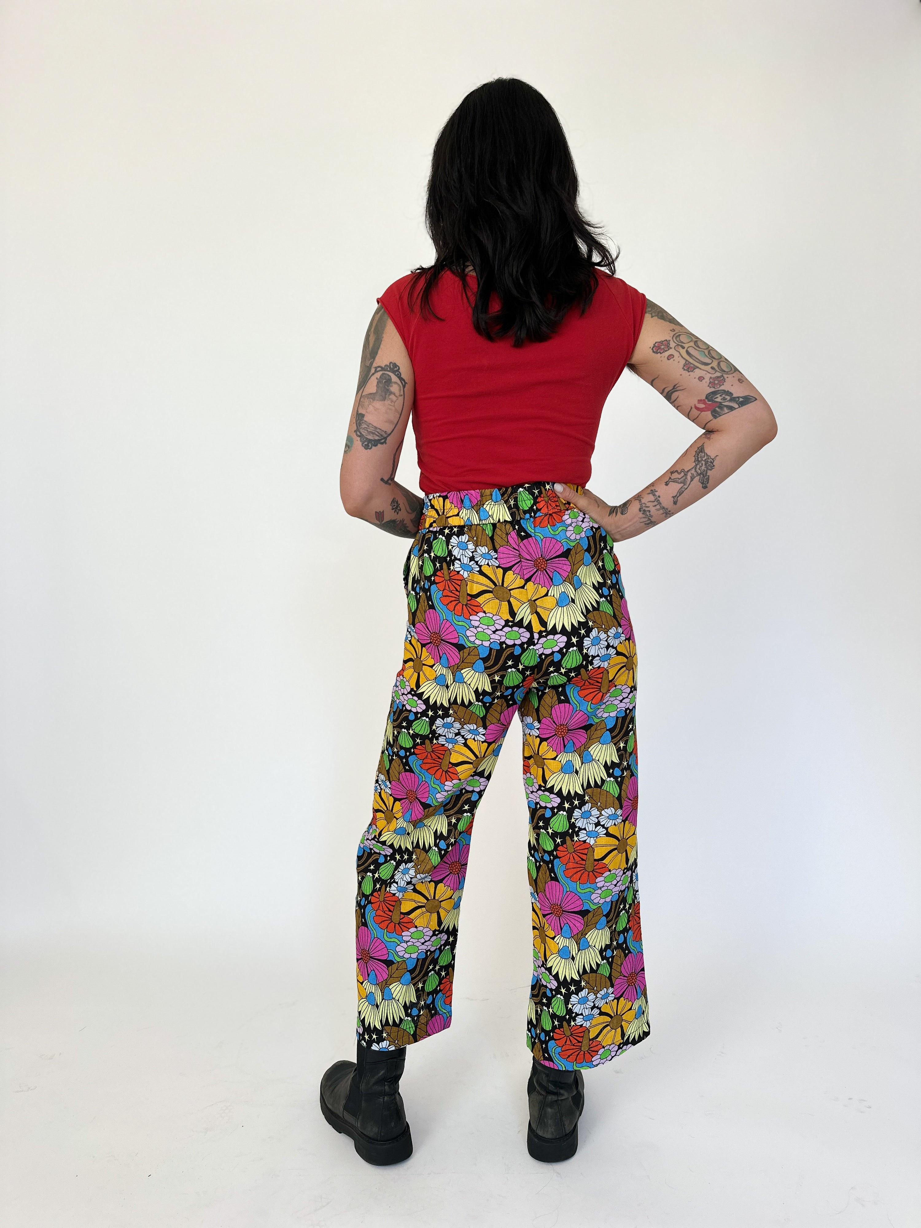 Linen Catalina Pant Cosmic Floral