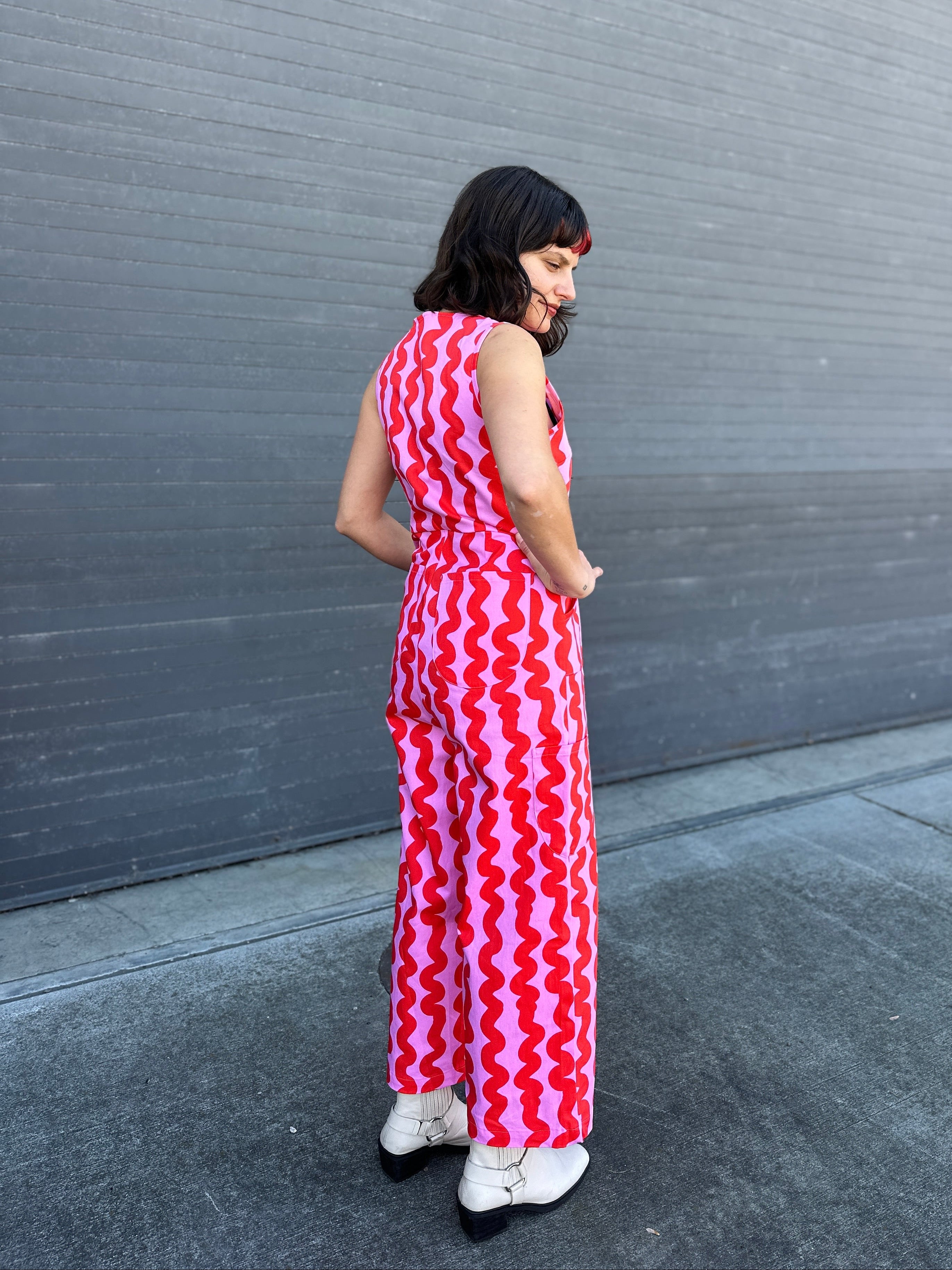 Lucky Jumpsuit Pink Squiggle