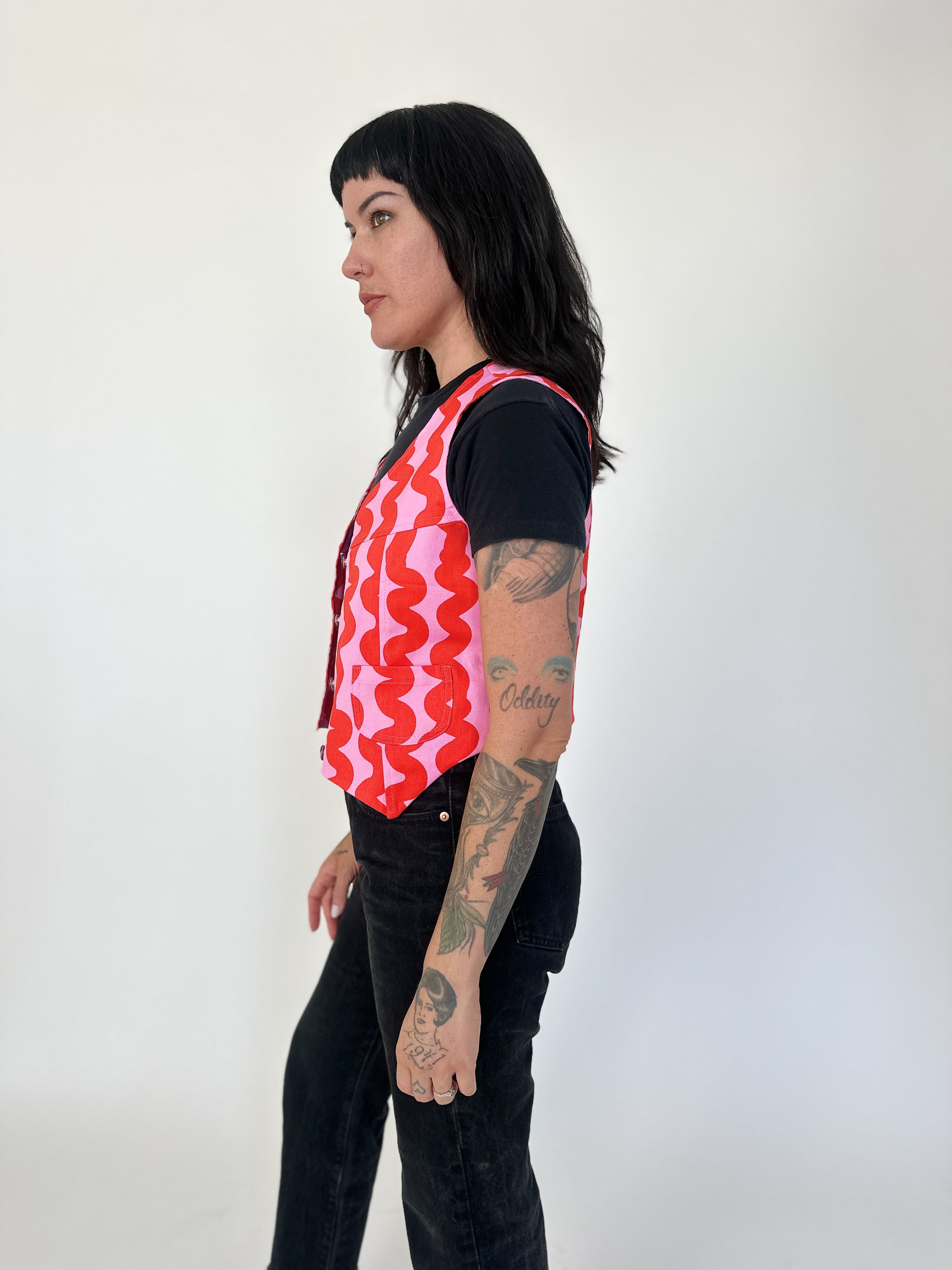 Western Vest Pink Squiggle