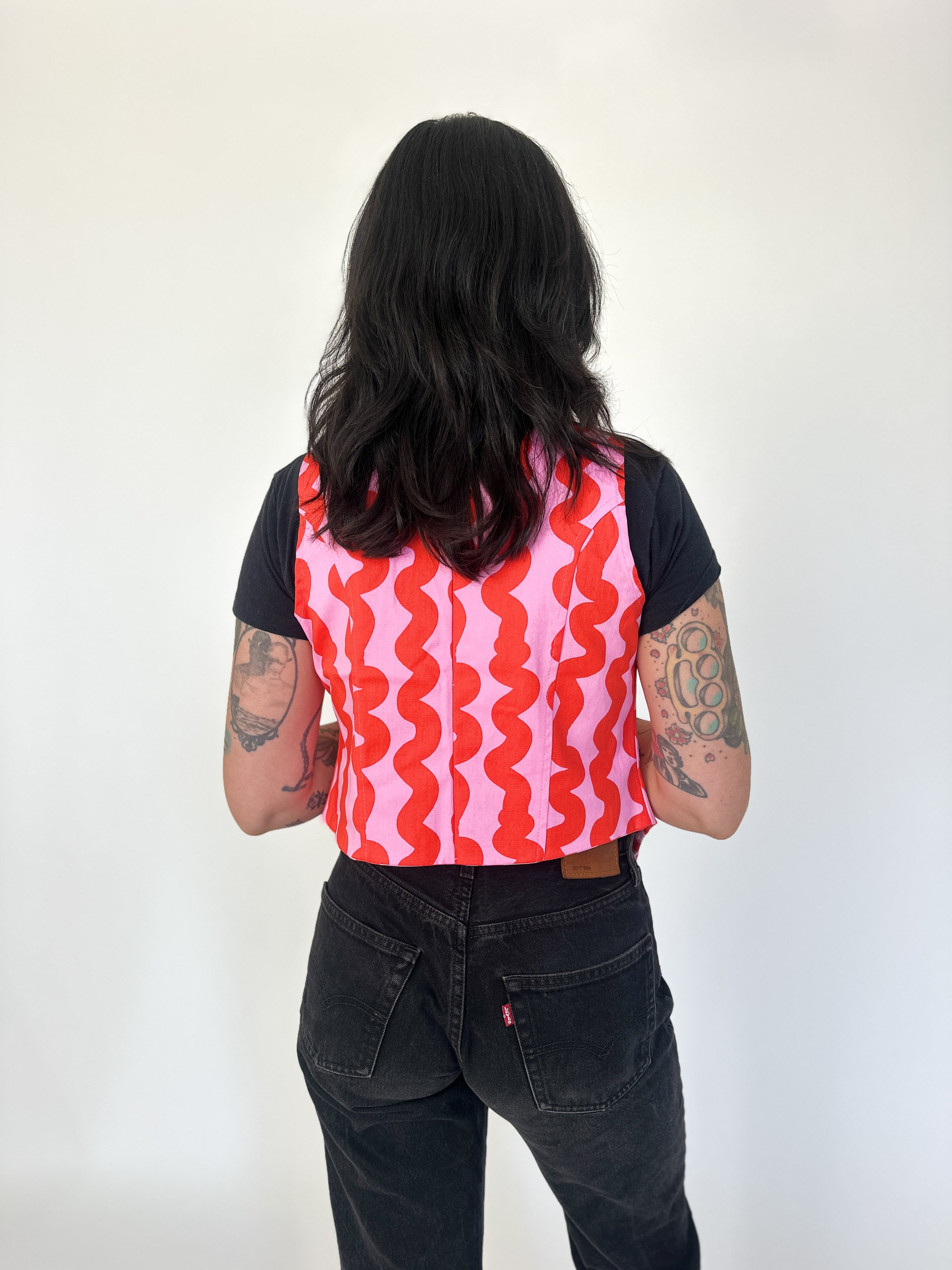 Western Vest Pink Squiggle