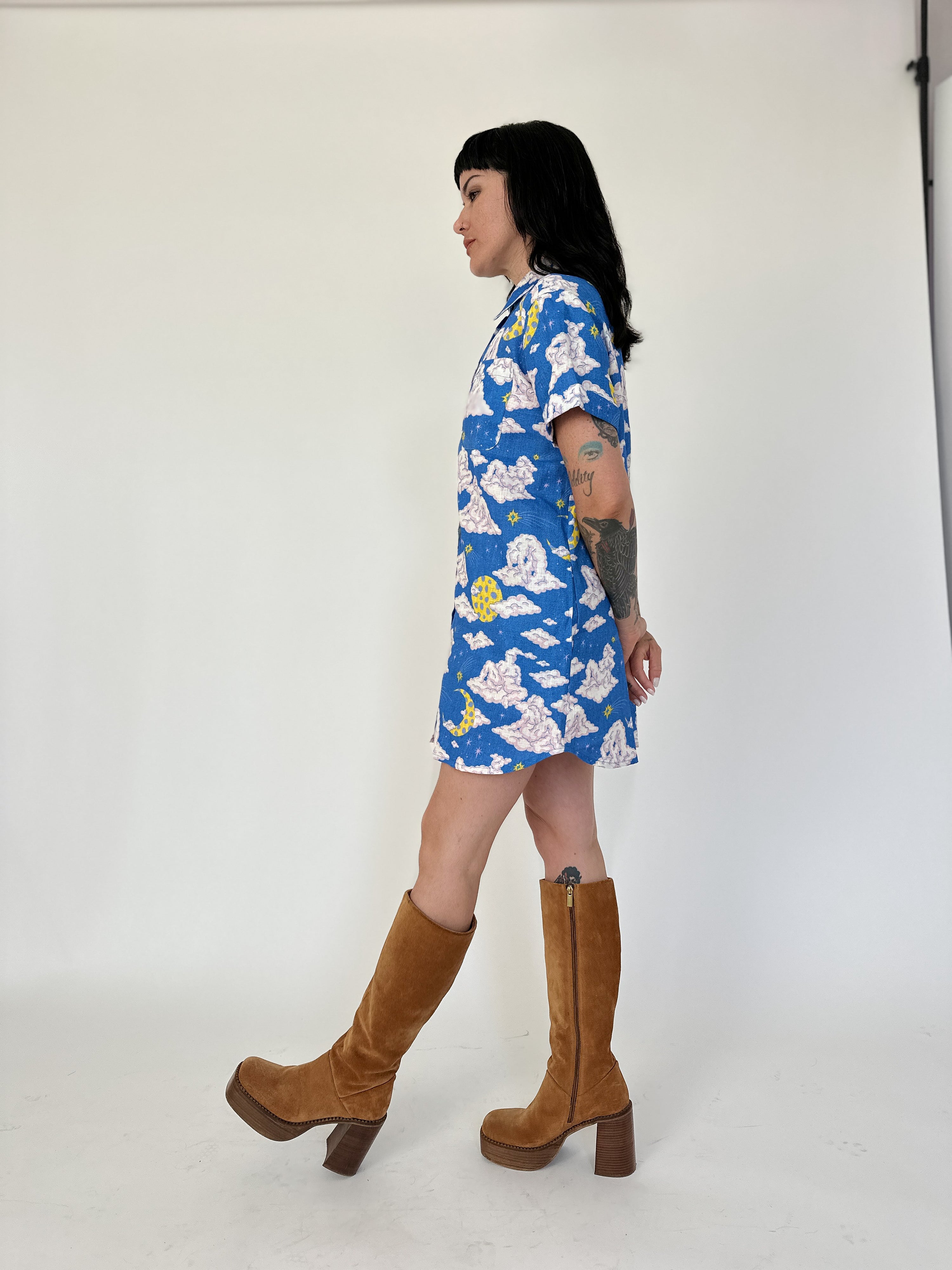 Linen Shirt Dress Cloud People