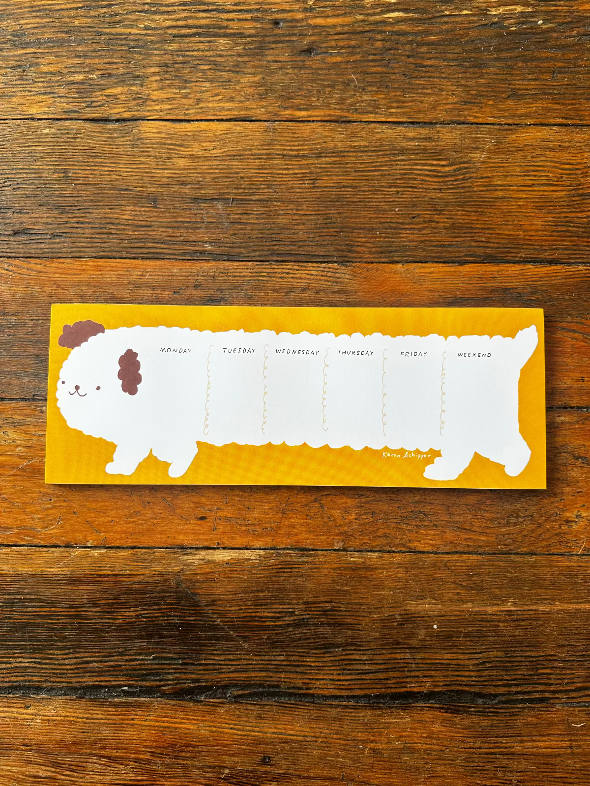 Daisy Dog Weekly Desk Planner